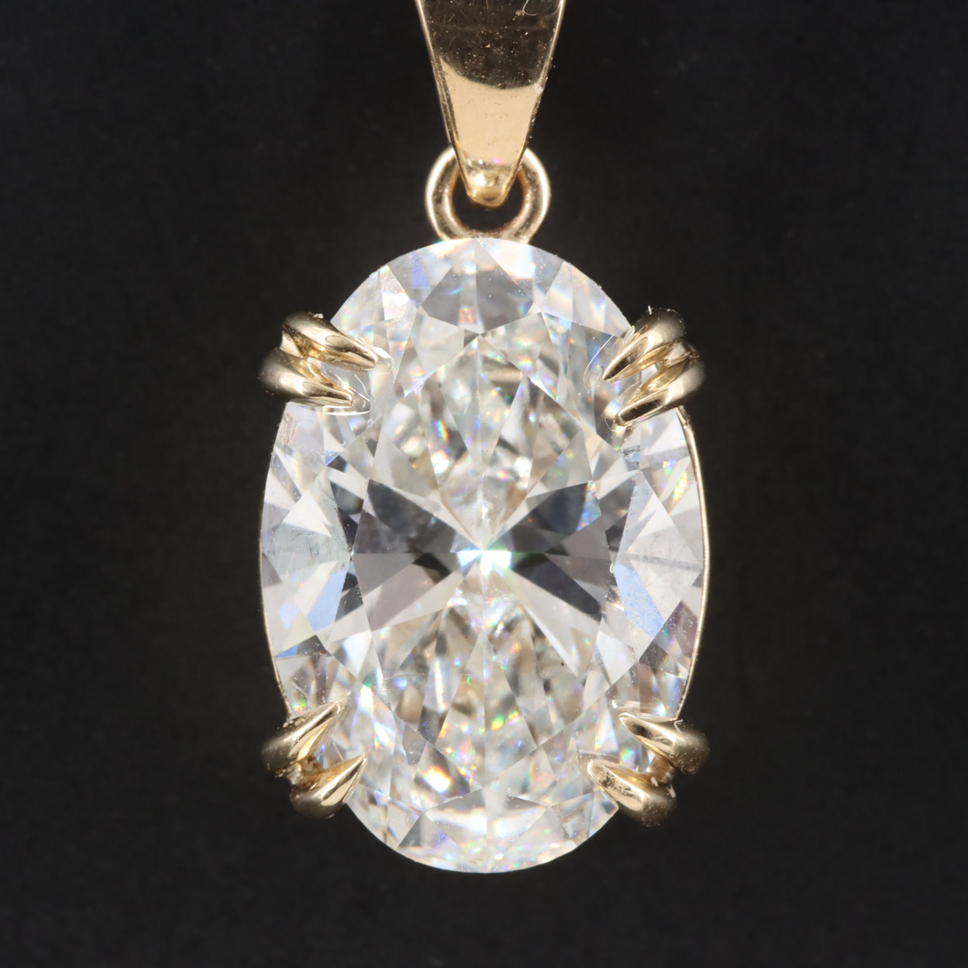 14K 4.04 CT Lab Grown Diamond Solitaire Pendant with IGI Report