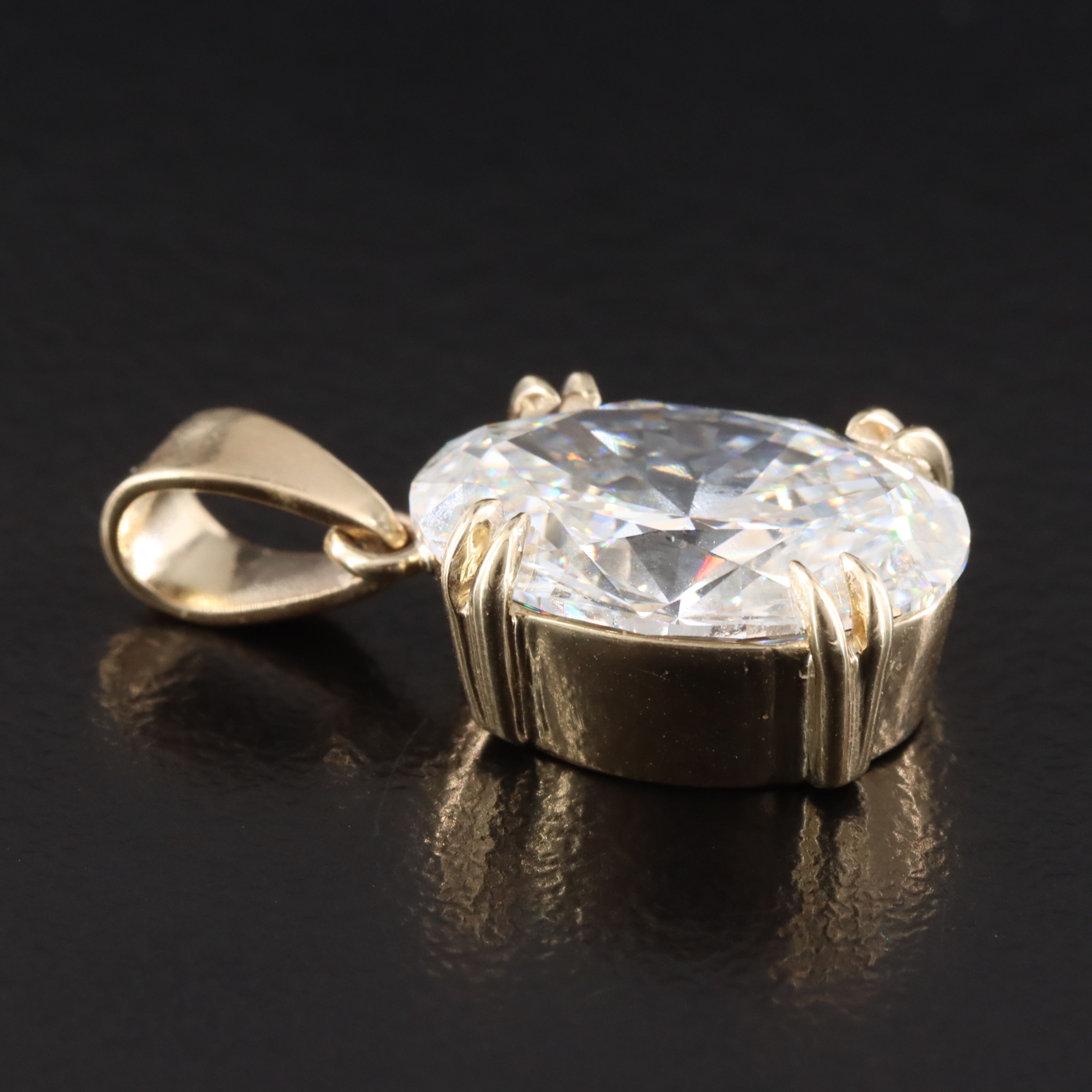 14K 4.04 CT Lab Grown Diamond Solitaire Pendant with IGI Report
