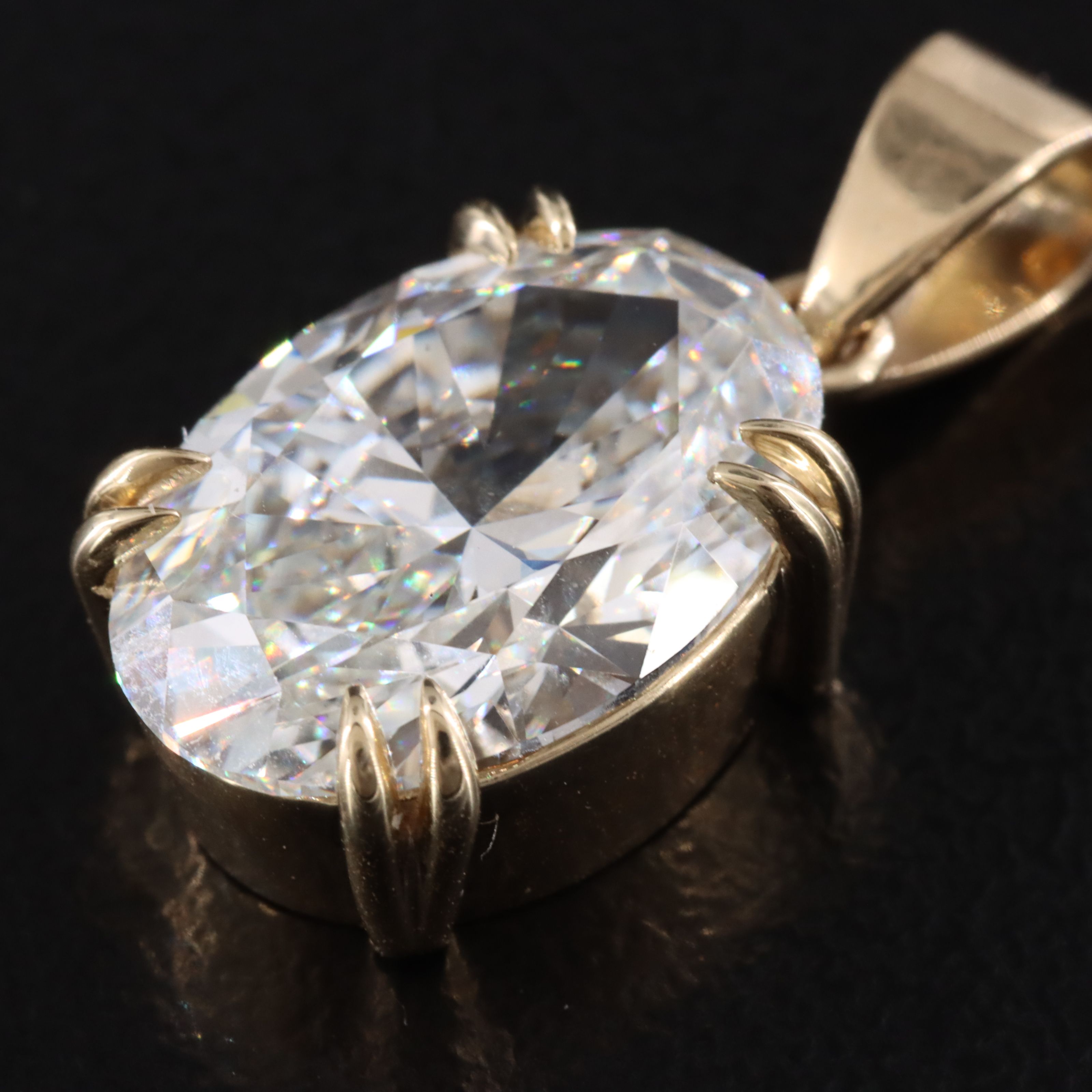 14K 4.04 CT Lab Grown Diamond Solitaire Pendant with IGI Report