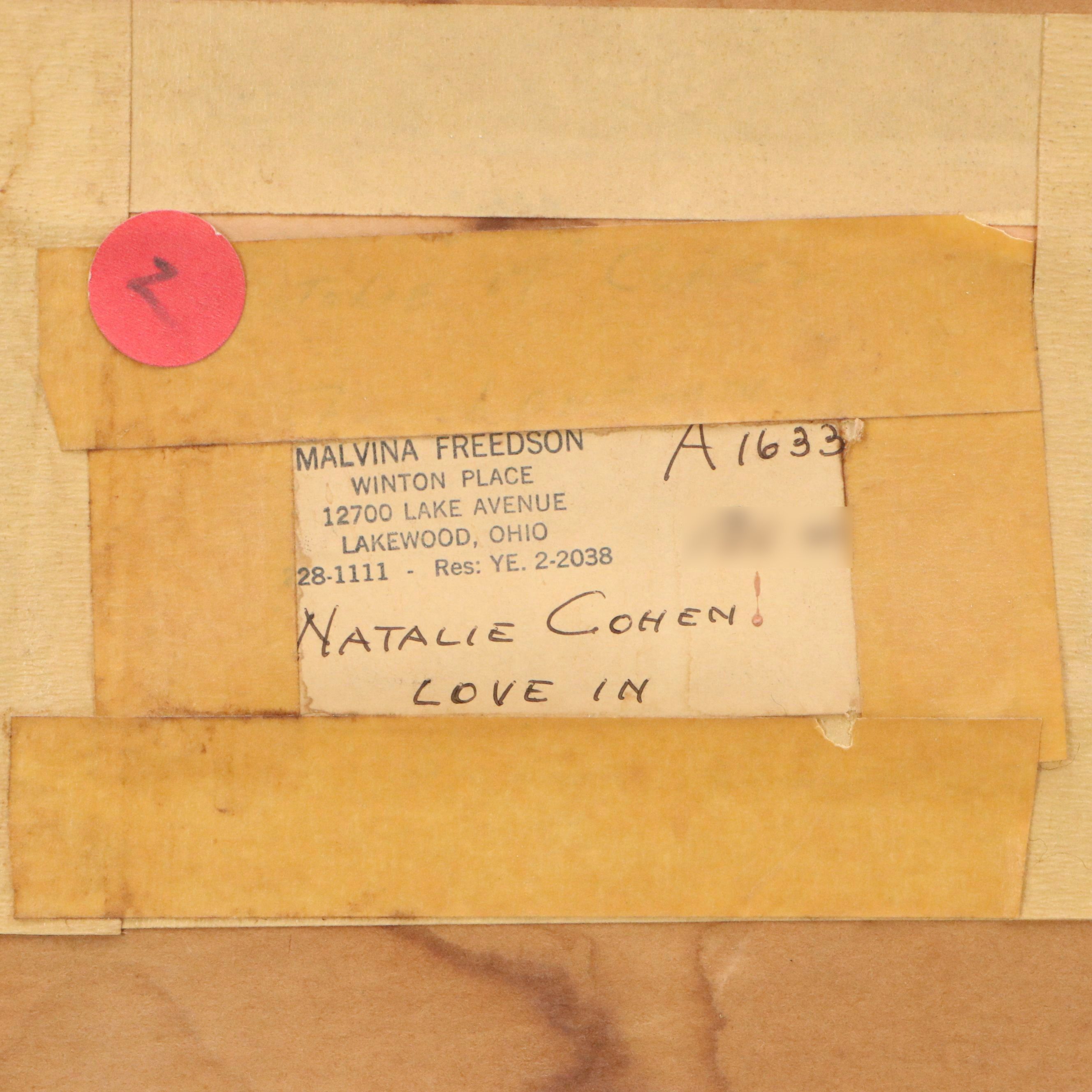 Natalie M. Cohen Modernist Figurative Oil Painting "Love-In," Mid-20th C.