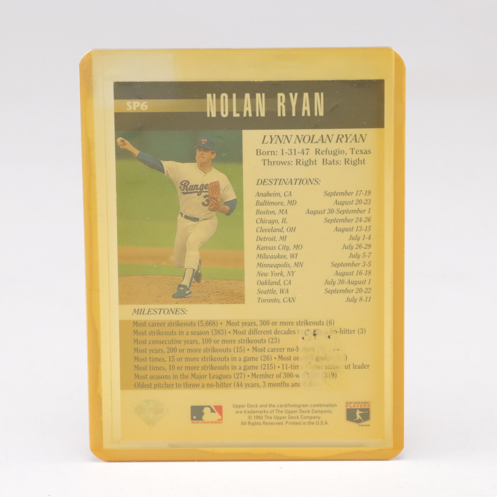 Nolan Ryan Signed Baseball and Photo with Cards and More