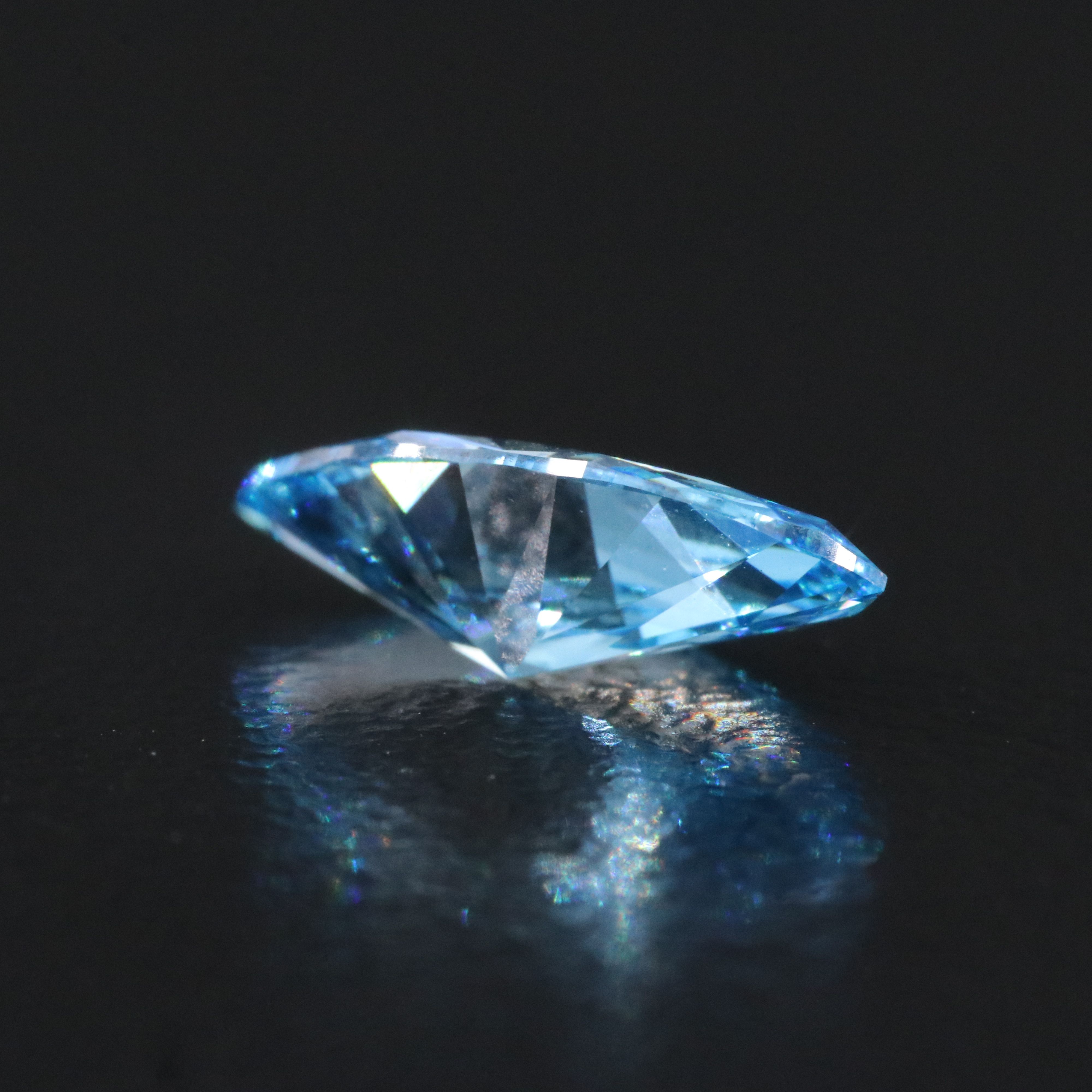 Loose 1.03 CT Lab Grown Fancy Vivid Blue Diamond with IGI Report