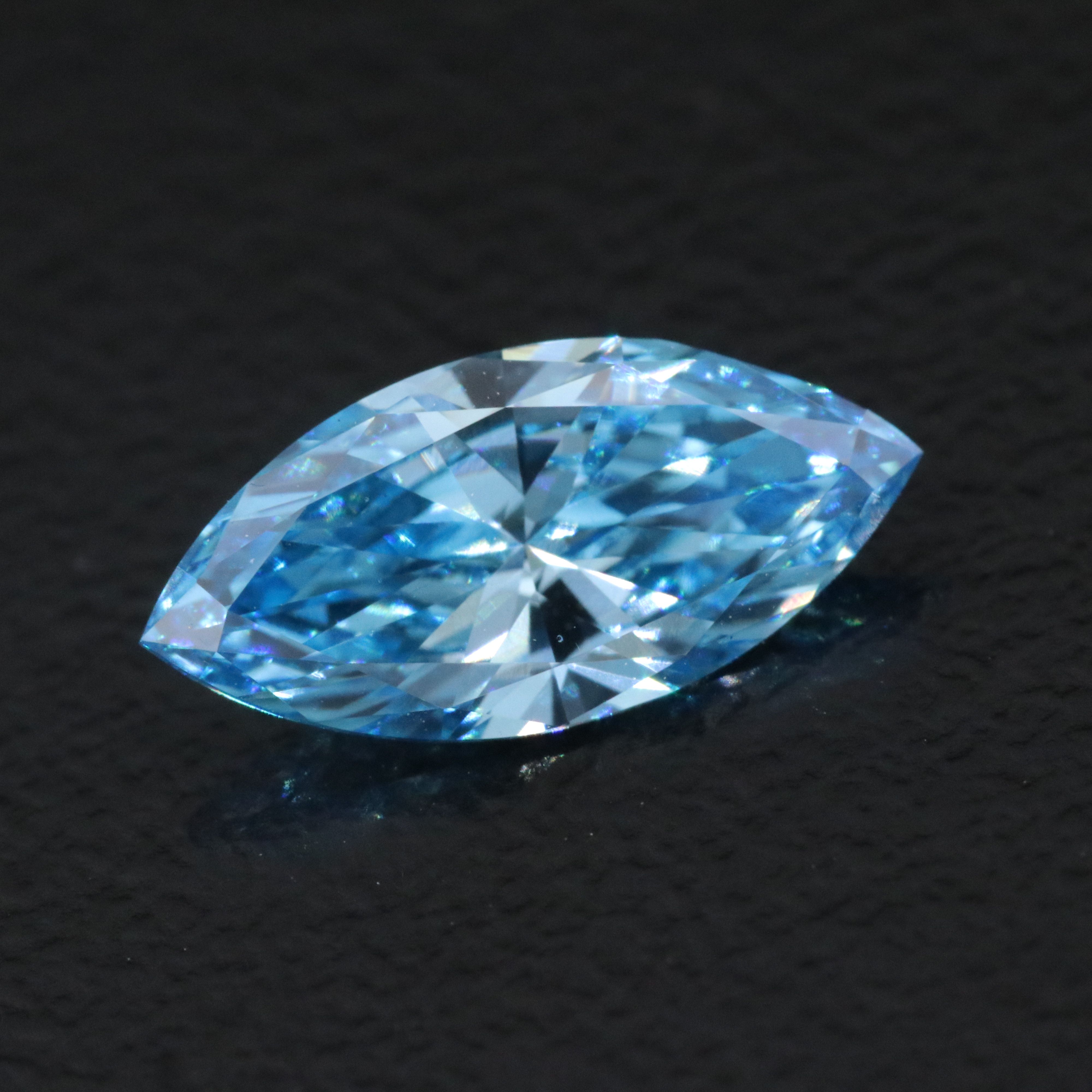 Loose 1.03 CT Lab Grown Fancy Vivid Blue Diamond with IGI Report