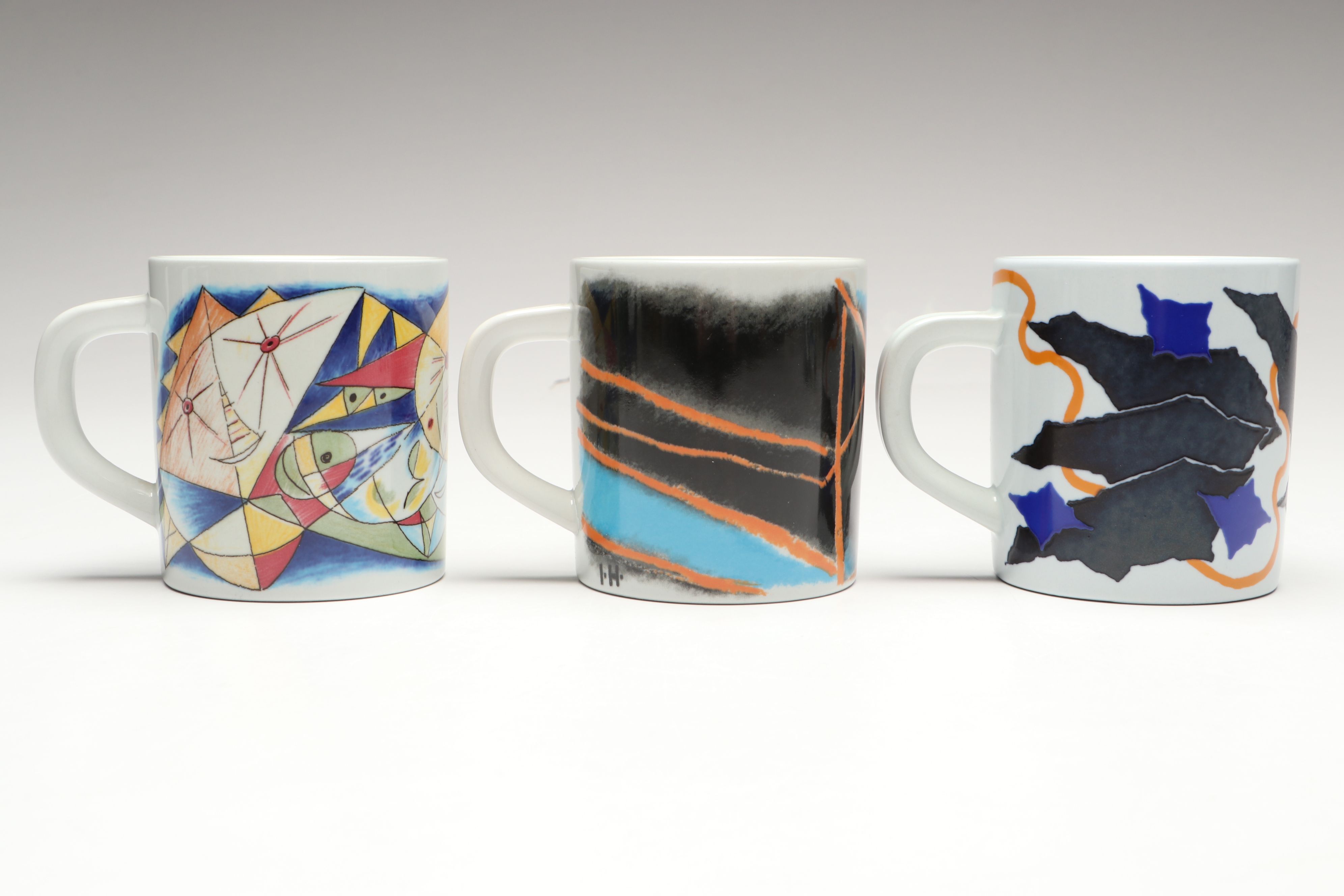 Royal Copenhagen Annual Porcelain Mugs, 1986-87, 1990-93, 1996, 1998