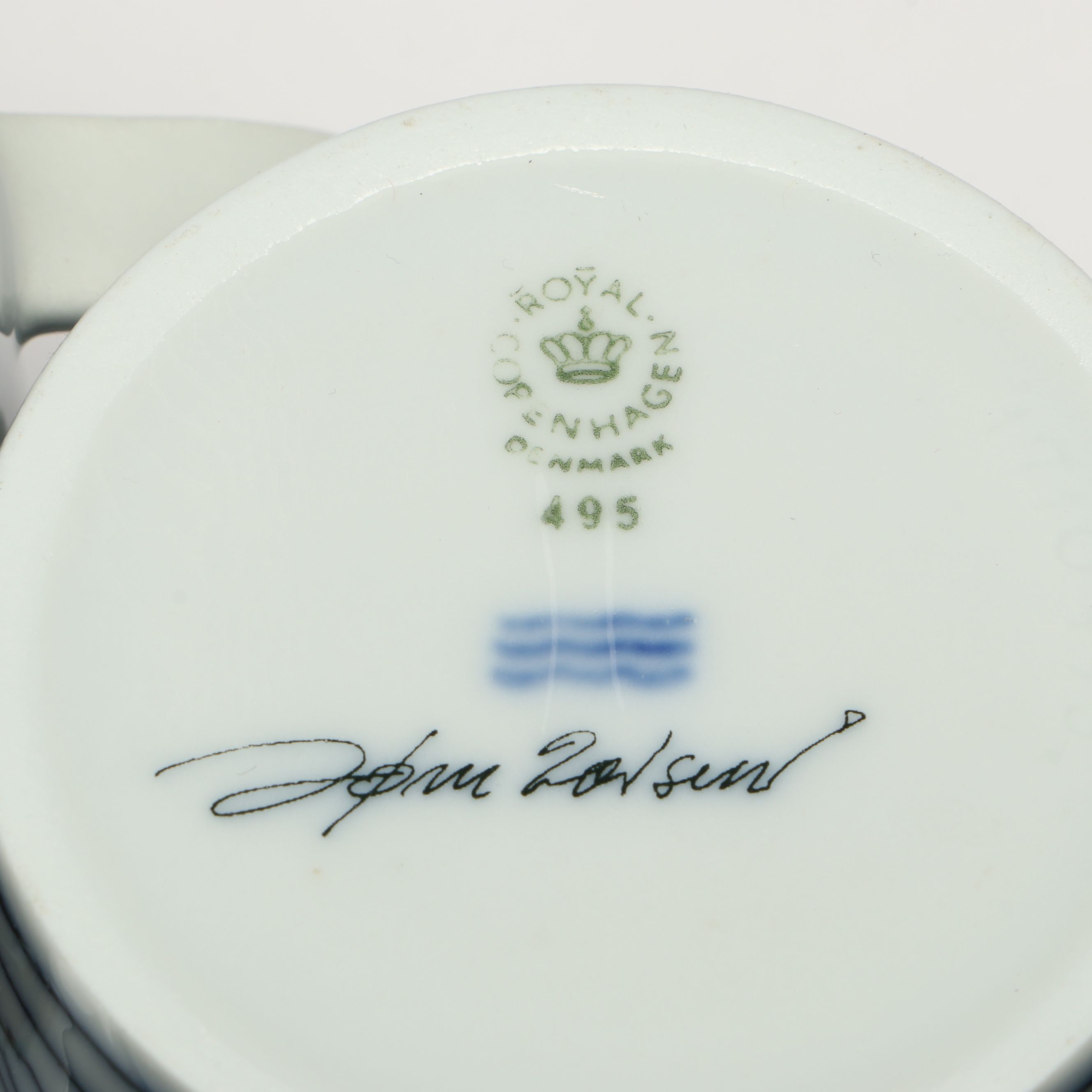 Royal Copenhagen Annual Porcelain Mugs, 1986-87, 1990-93, 1996, 1998