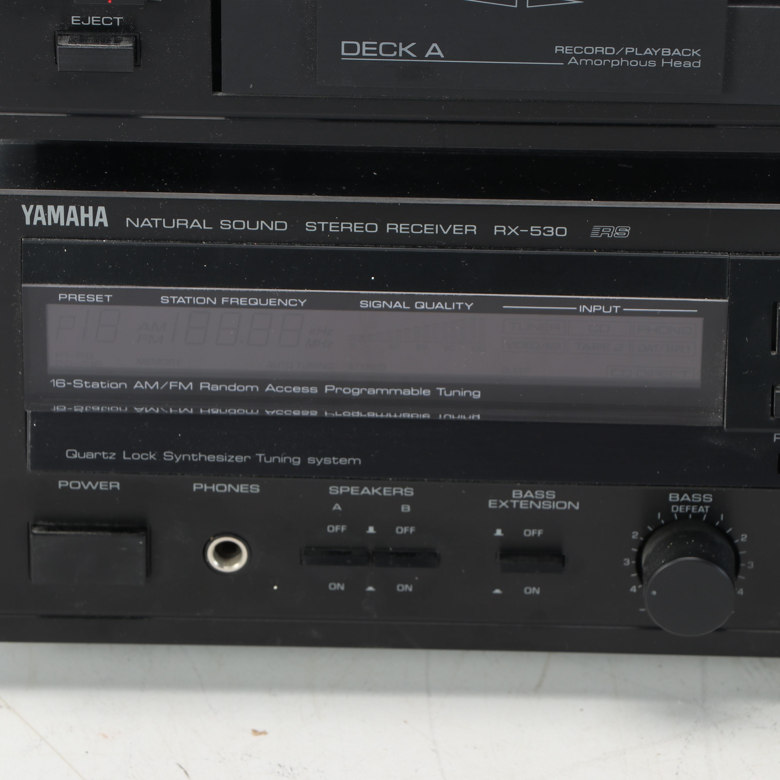 Yamaha Receiver and Cassette Deck with Pioneer CD Player and Bose Speakers
