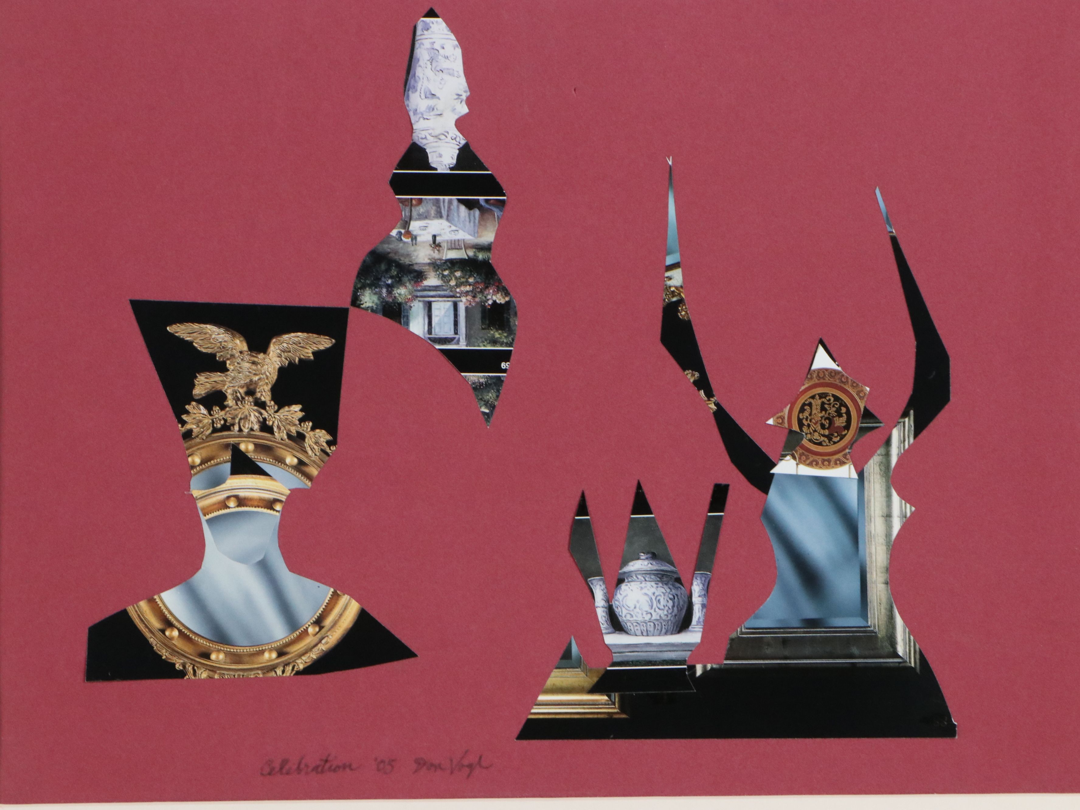 Don Vogl Works on Paper Including Collage "Celebration," 2005