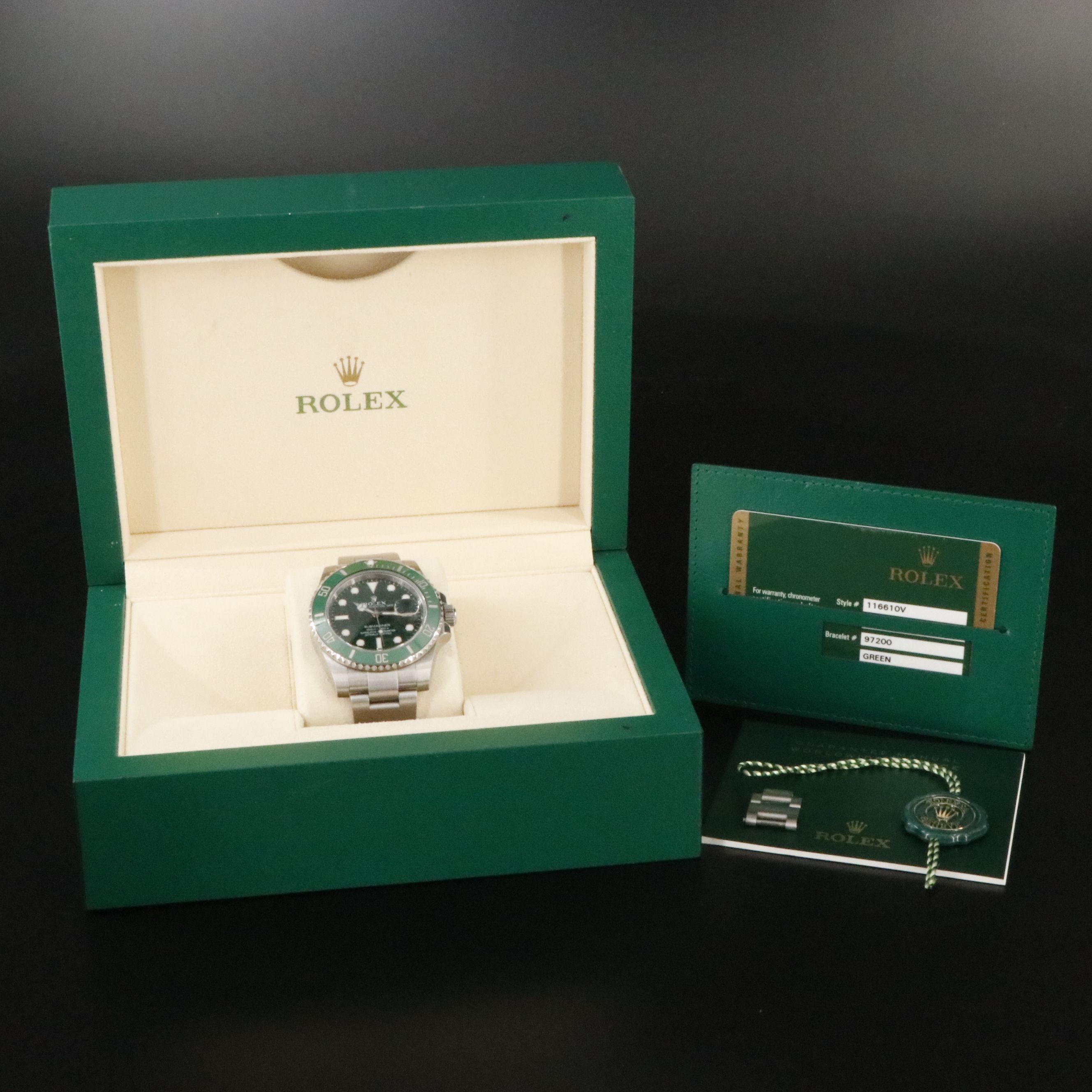 Rolex "Hulk" Steelinox Green Dial & Ceramic Bezel Insert Submariner Ref. 116610V