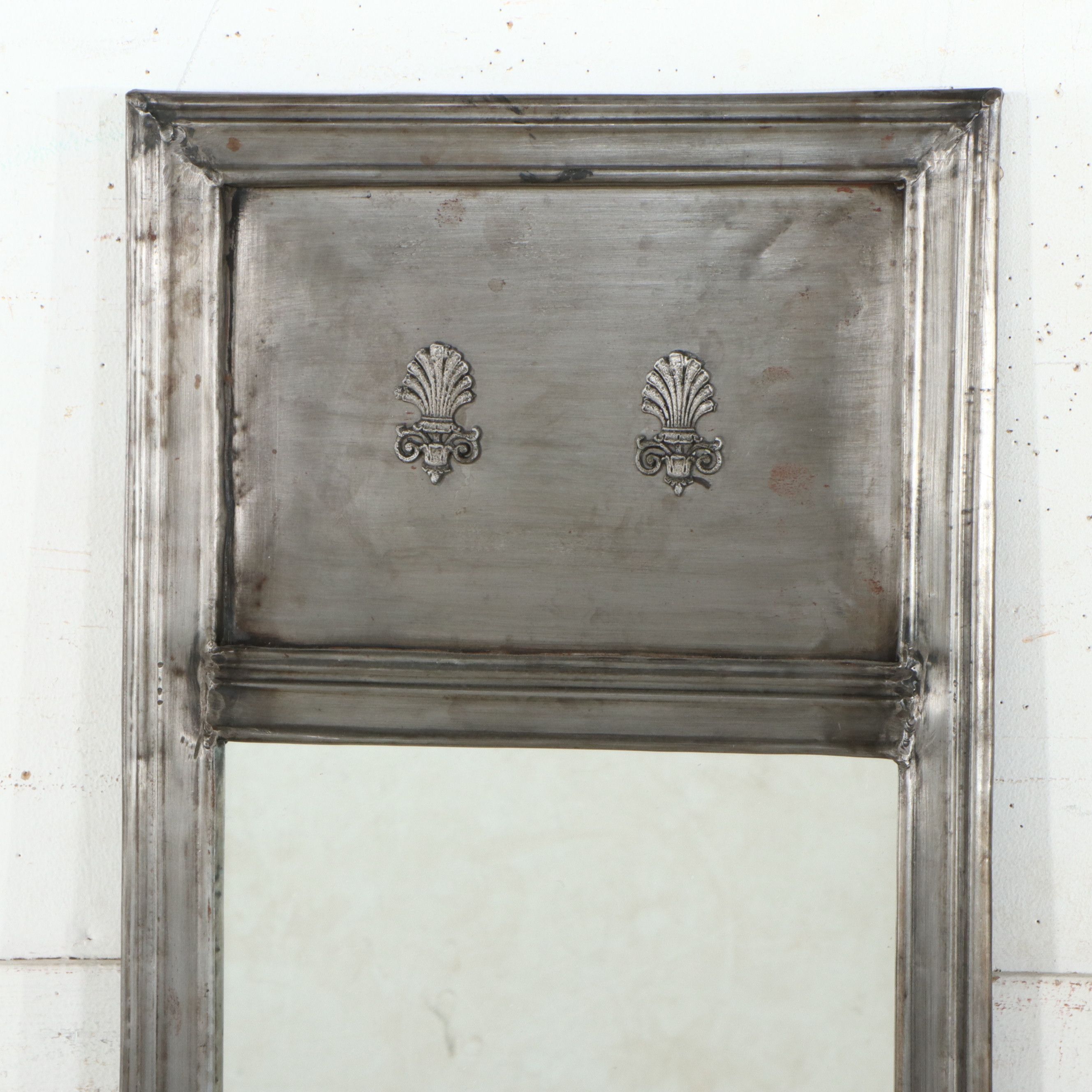 Contemporary Pewter Finish Pier Mirror, 21st Century