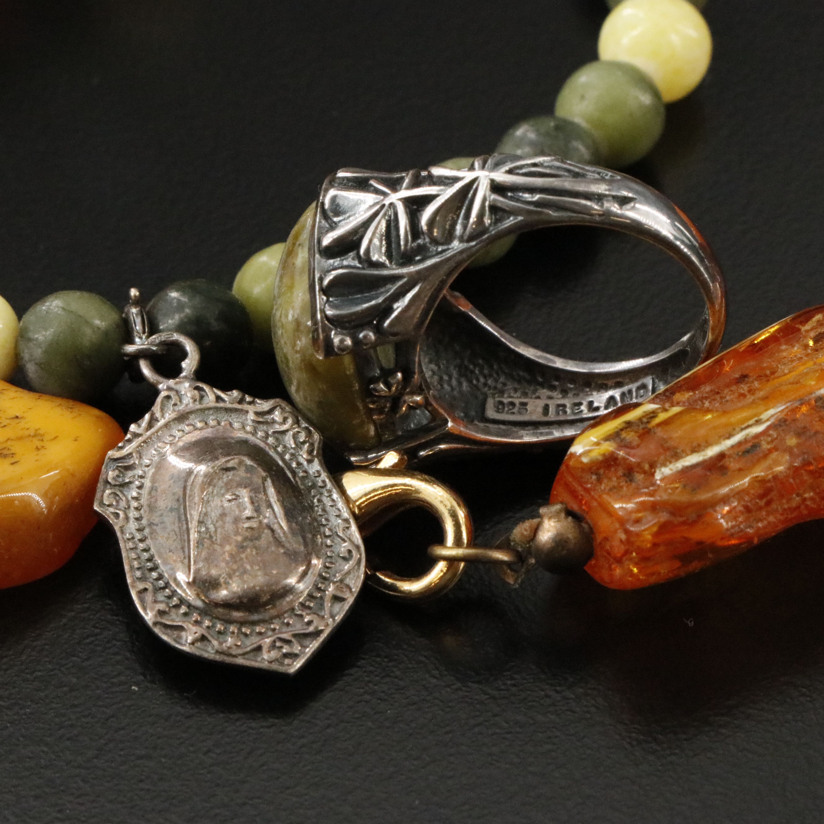 Connemara Marble, Amber, and Malachite Featured in Jewelry Collection