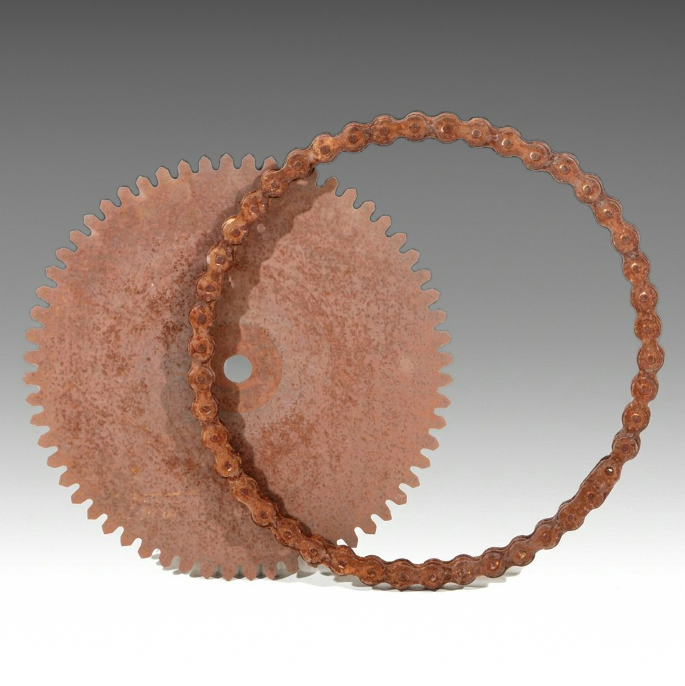 Large Saw Blade and Link Belt, Early 20th Century