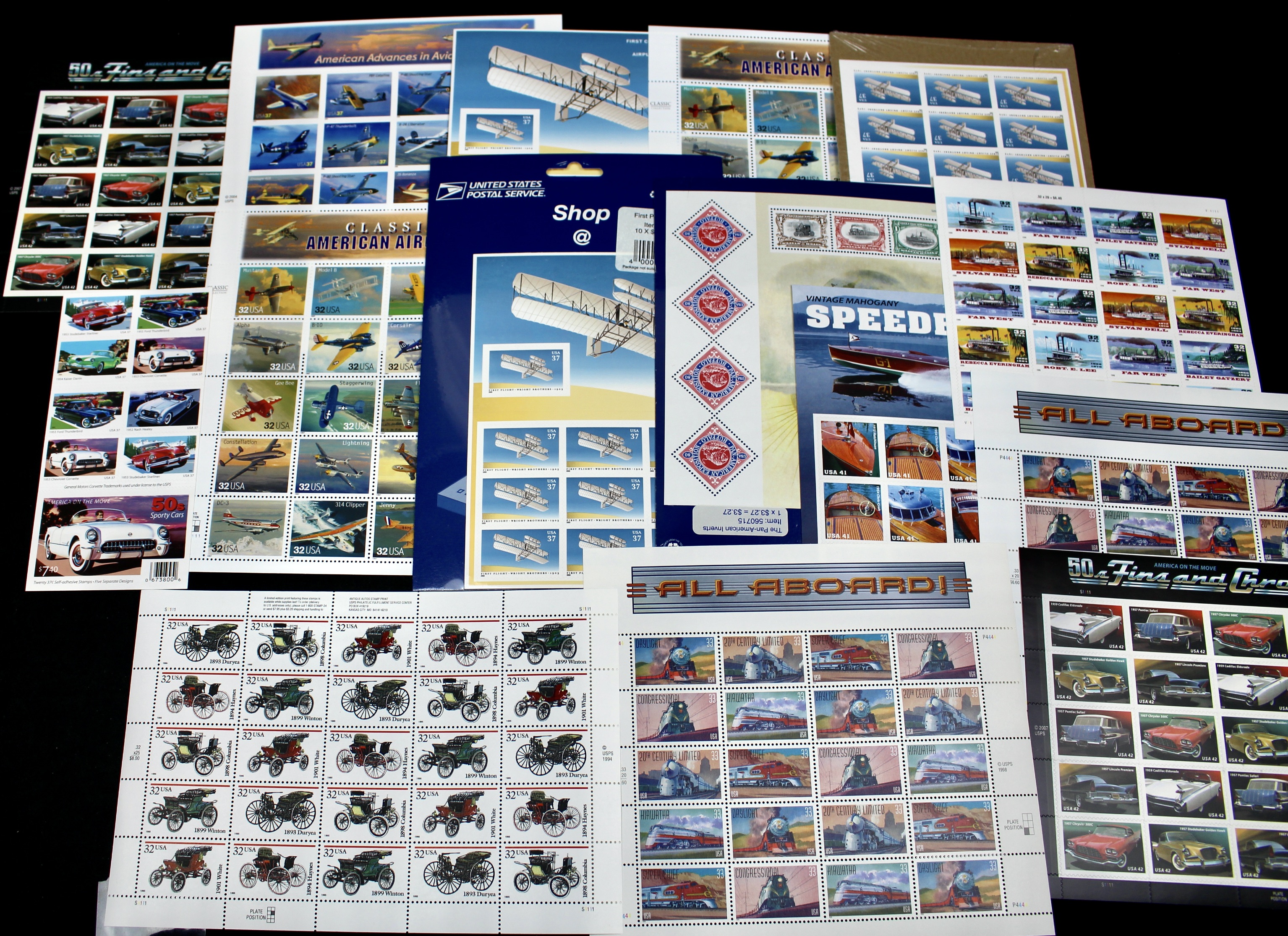 Miniature Postage Stamp Sheet Group of Fifteen Sheets, Mint Condition