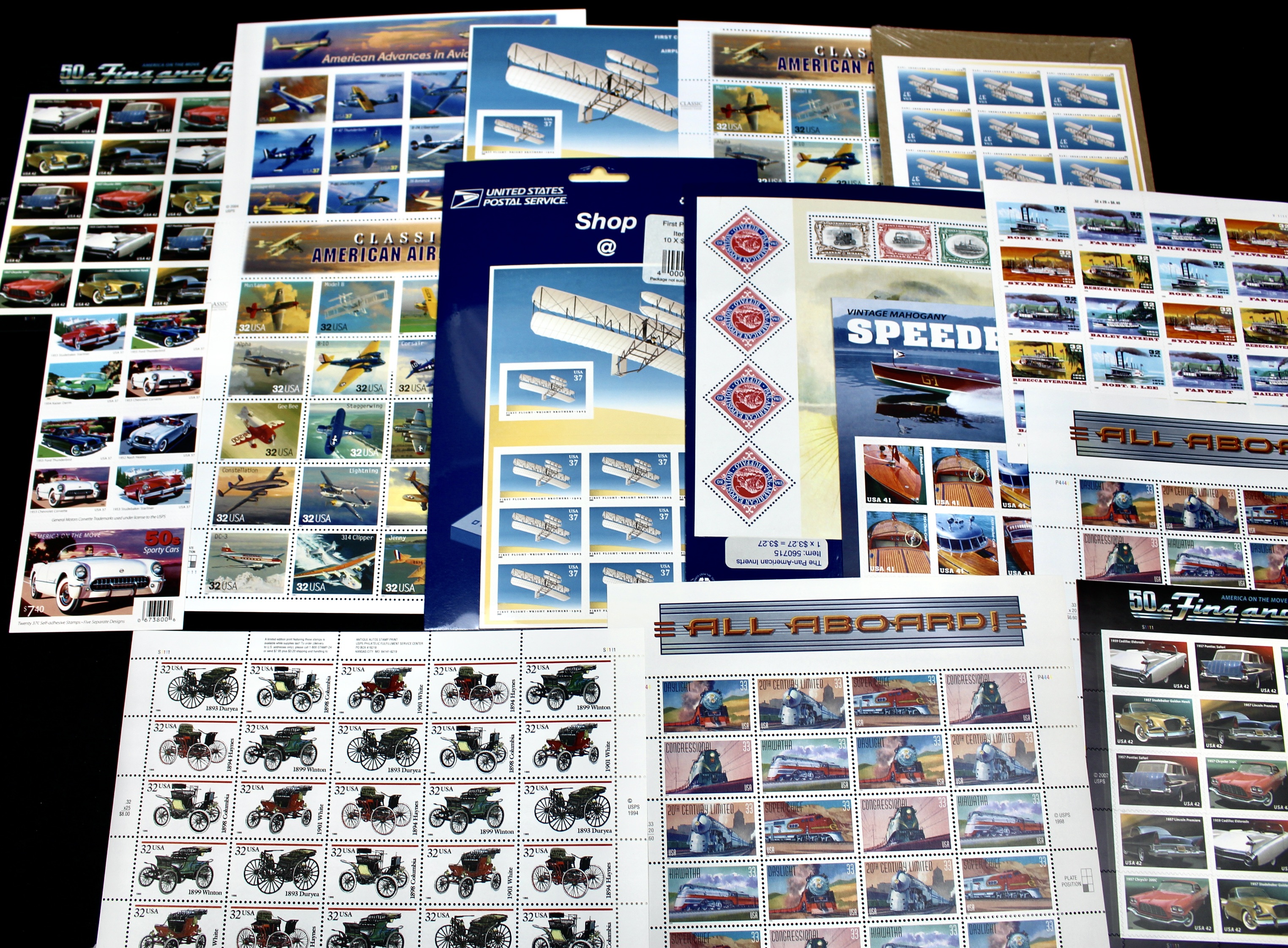 Miniature Postage Stamp Sheet Group of Fifteen Sheets, Mint Condition