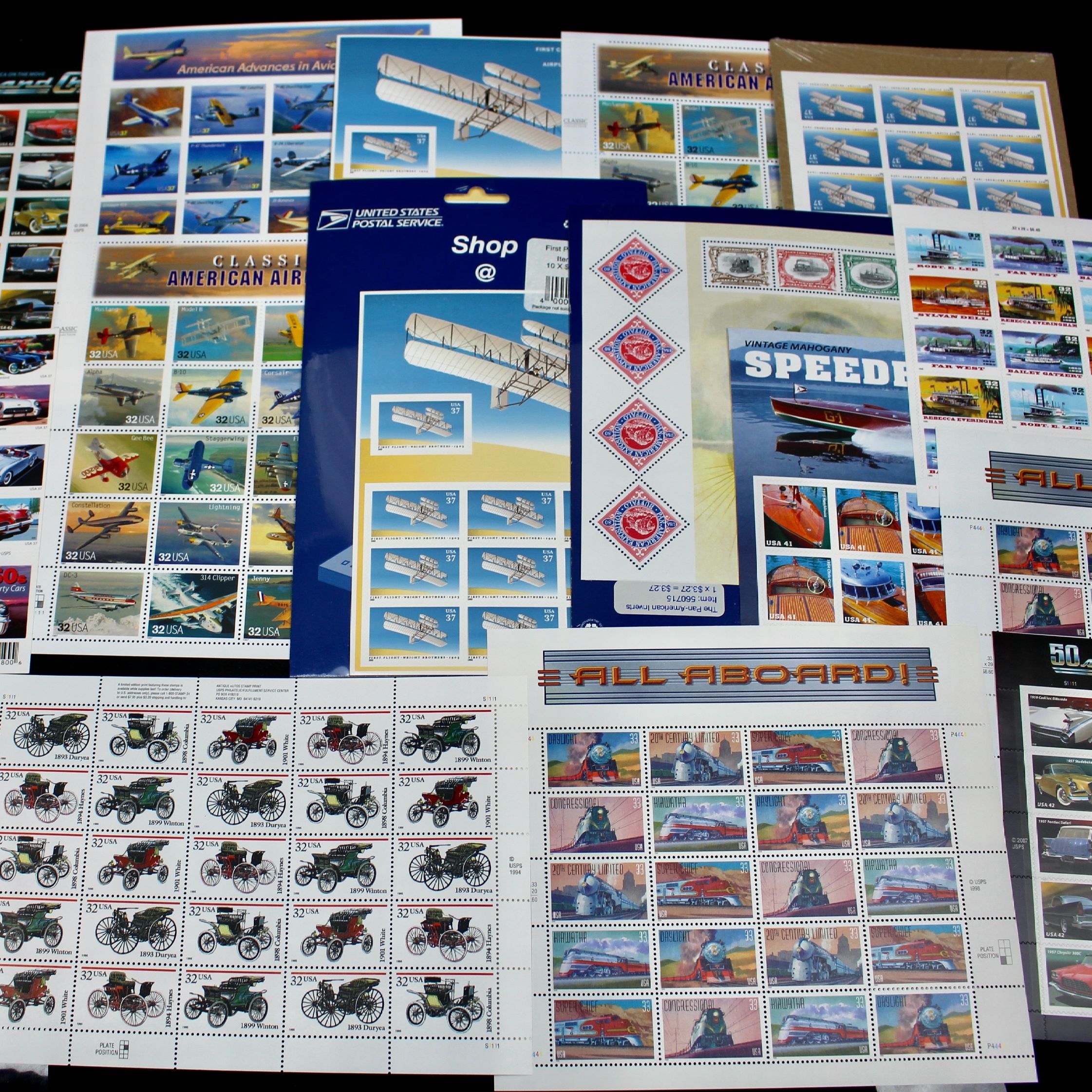 Miniature Postage Stamp Sheet Group of Fifteen Sheets, Mint Condition