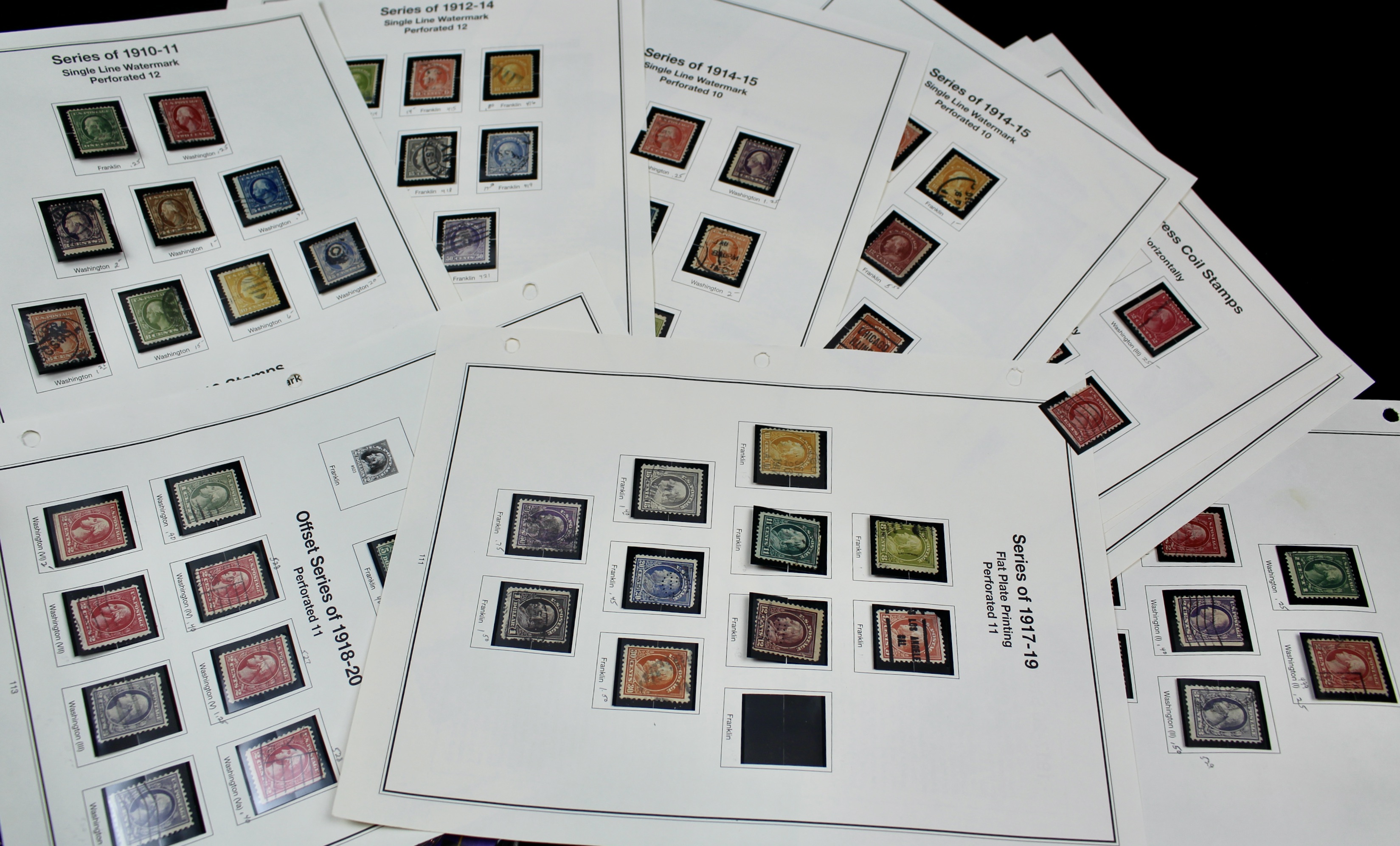 Regular Issue U.S. Postage Stamp Collection, 1910 to 1920