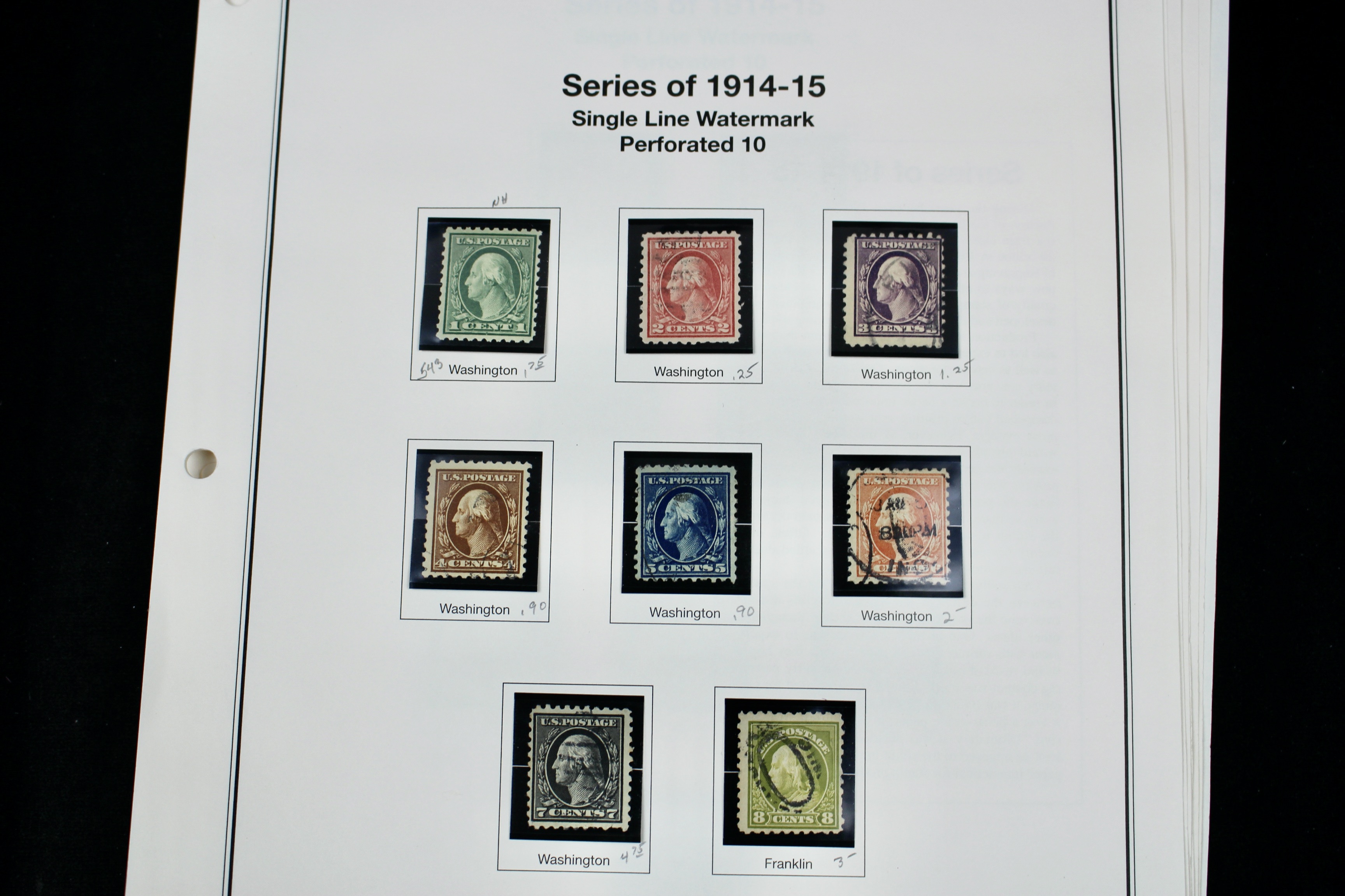 Regular Issue U.S. Postage Stamp Collection, 1910 to 1920