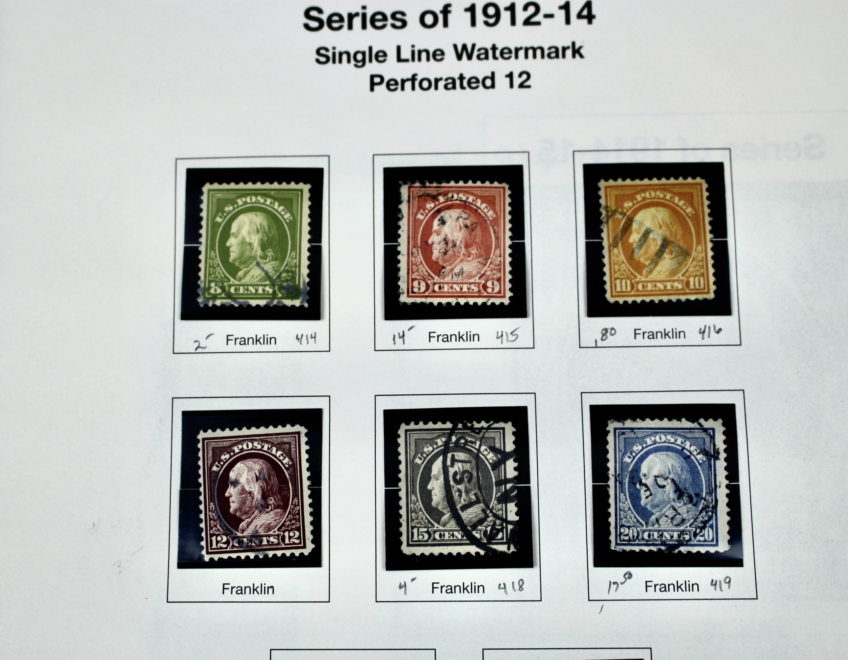 Regular Issue U.S. Postage Stamp Collection, 1910 to 1920