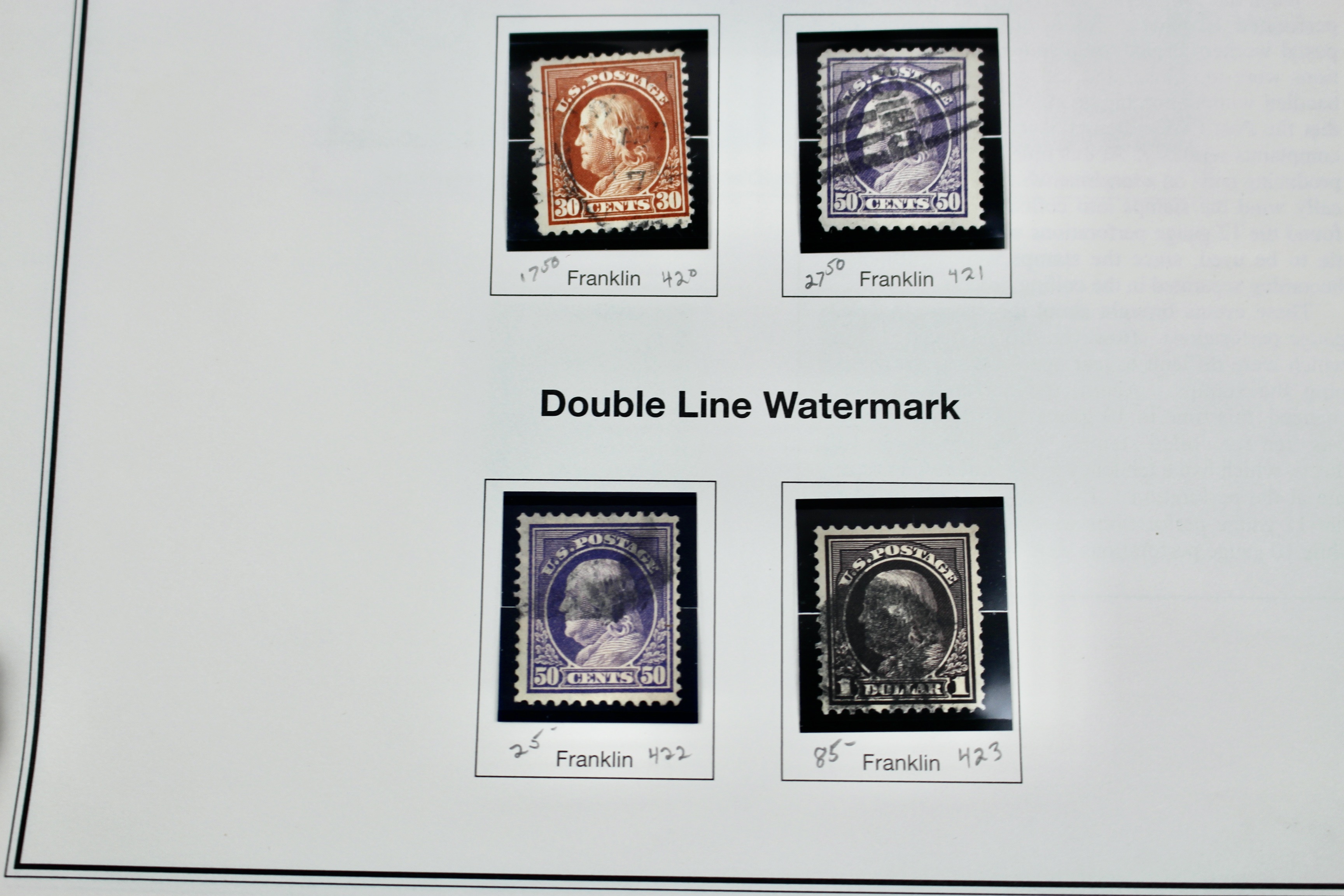 Regular Issue U.S. Postage Stamp Collection, 1910 to 1920