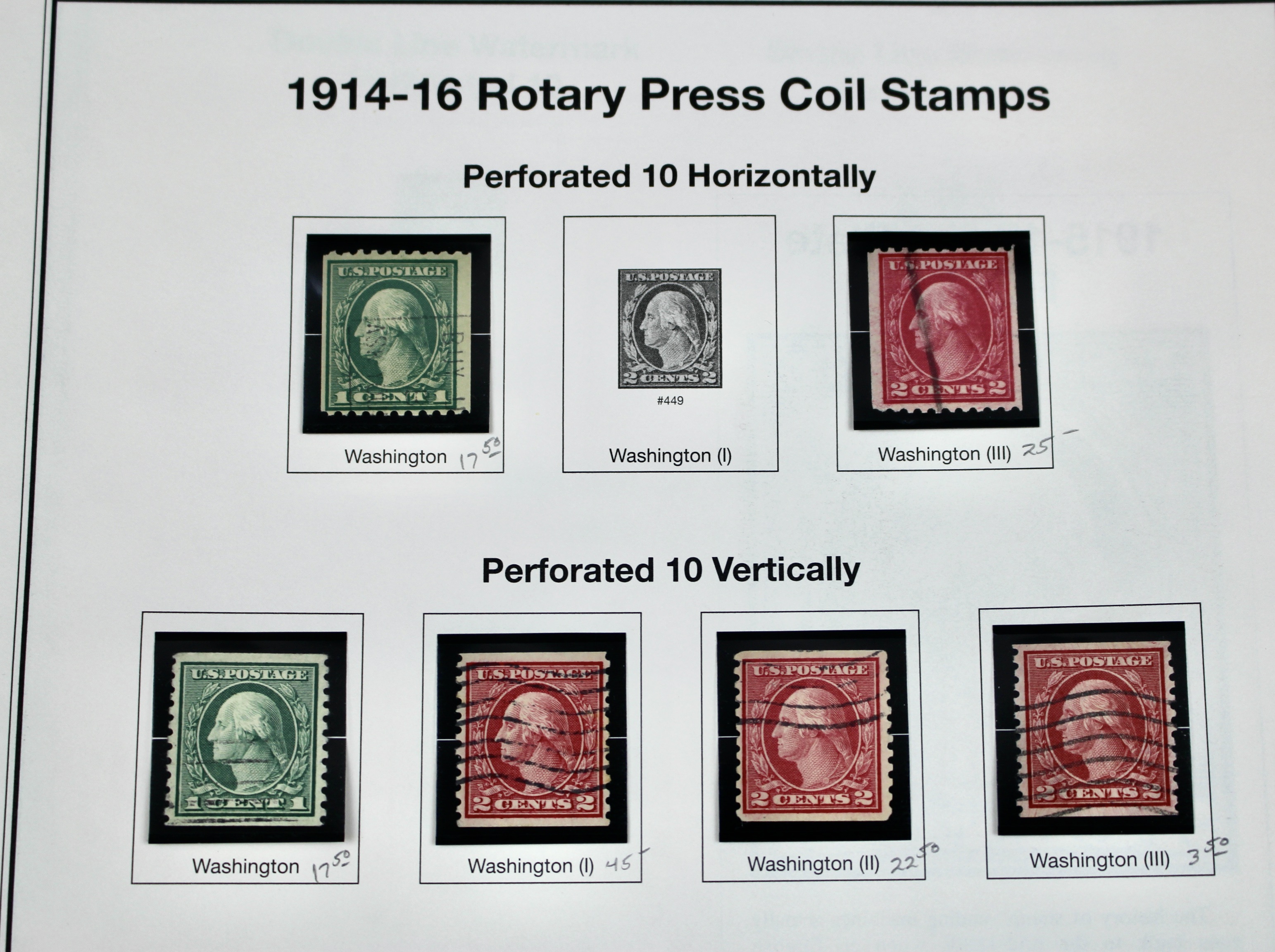 Regular Issue U.S. Postage Stamp Collection, 1910 to 1920