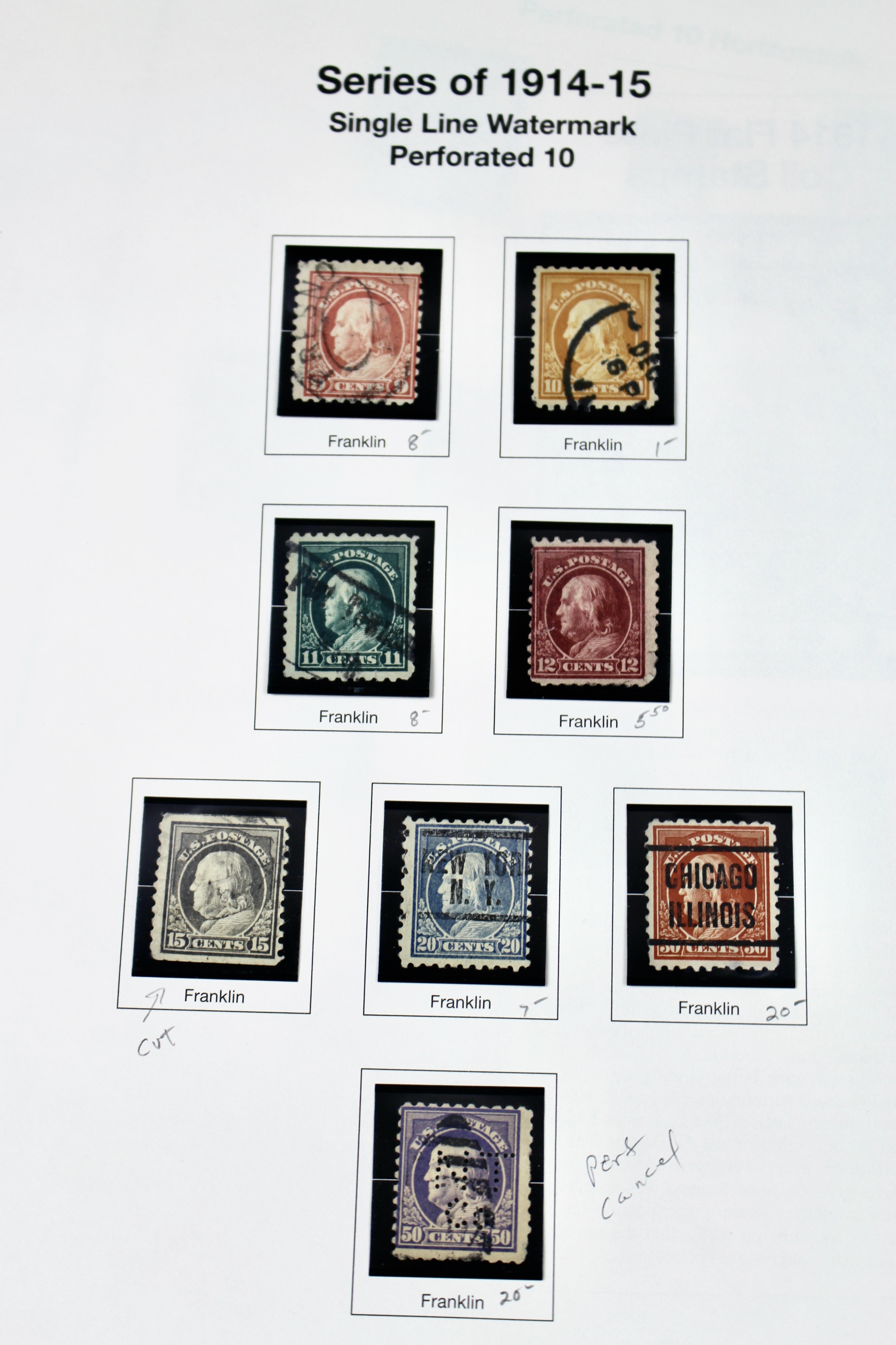 Regular Issue U.S. Postage Stamp Collection, 1910 to 1920