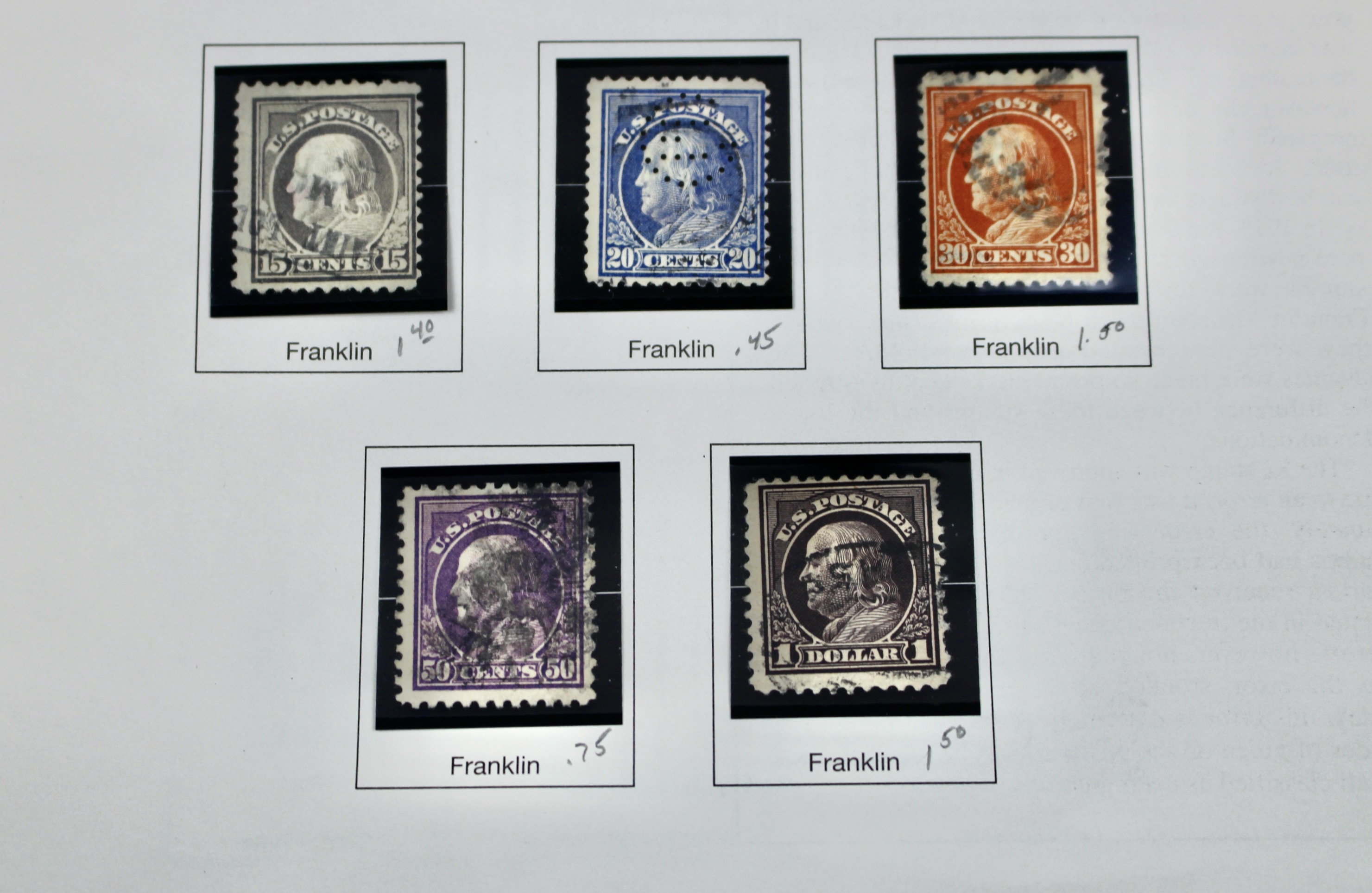 Regular Issue U.S. Postage Stamp Collection, 1910 to 1920