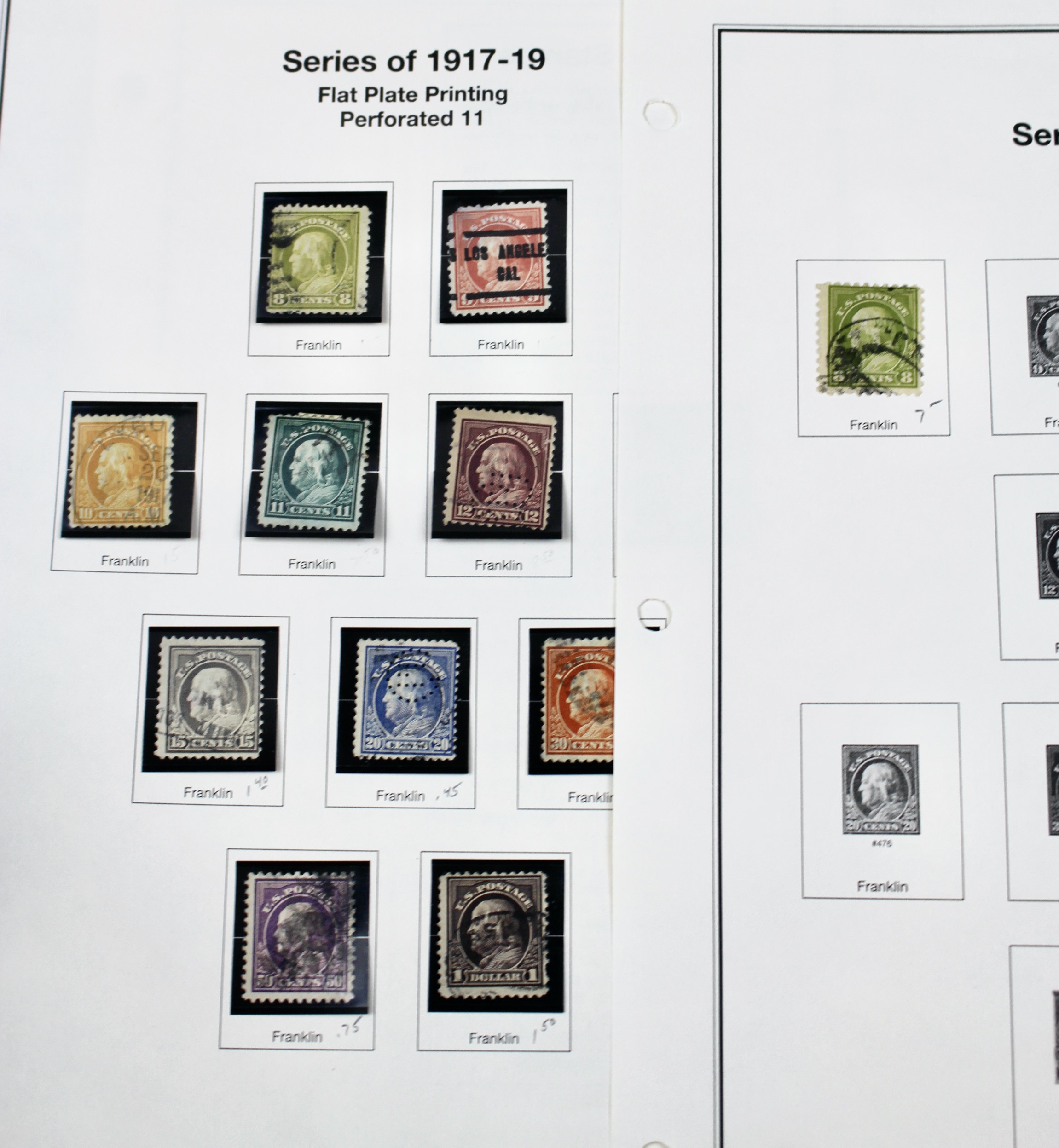 Regular Issue U.S. Postage Stamp Collection, 1910 to 1920