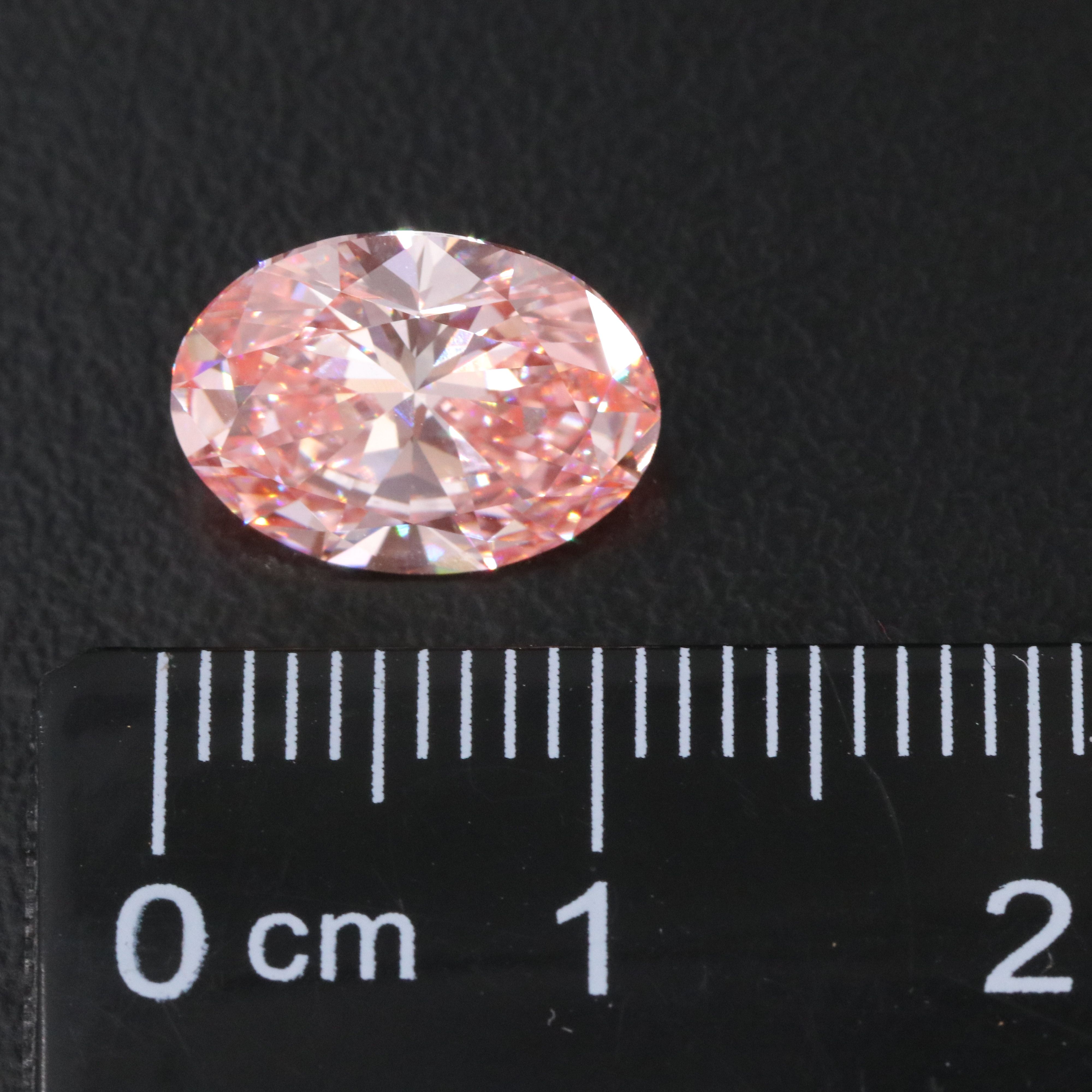 Loose 3.00 CT Lab Grown Fancy Vivid Pink Diamond with IGI Report
