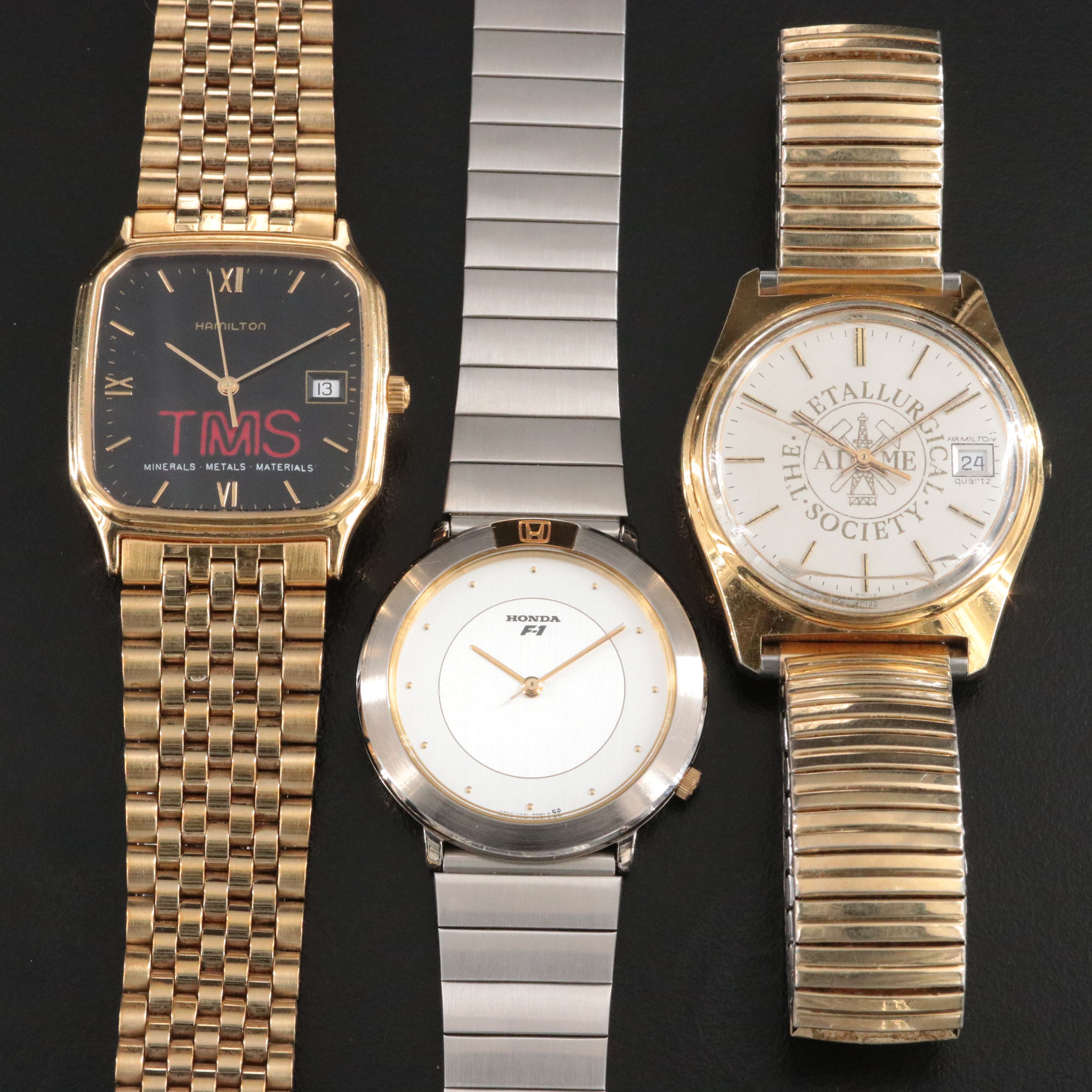 Selection of Quartz and Stem Wind Watches Featuring Hamilton and Honda