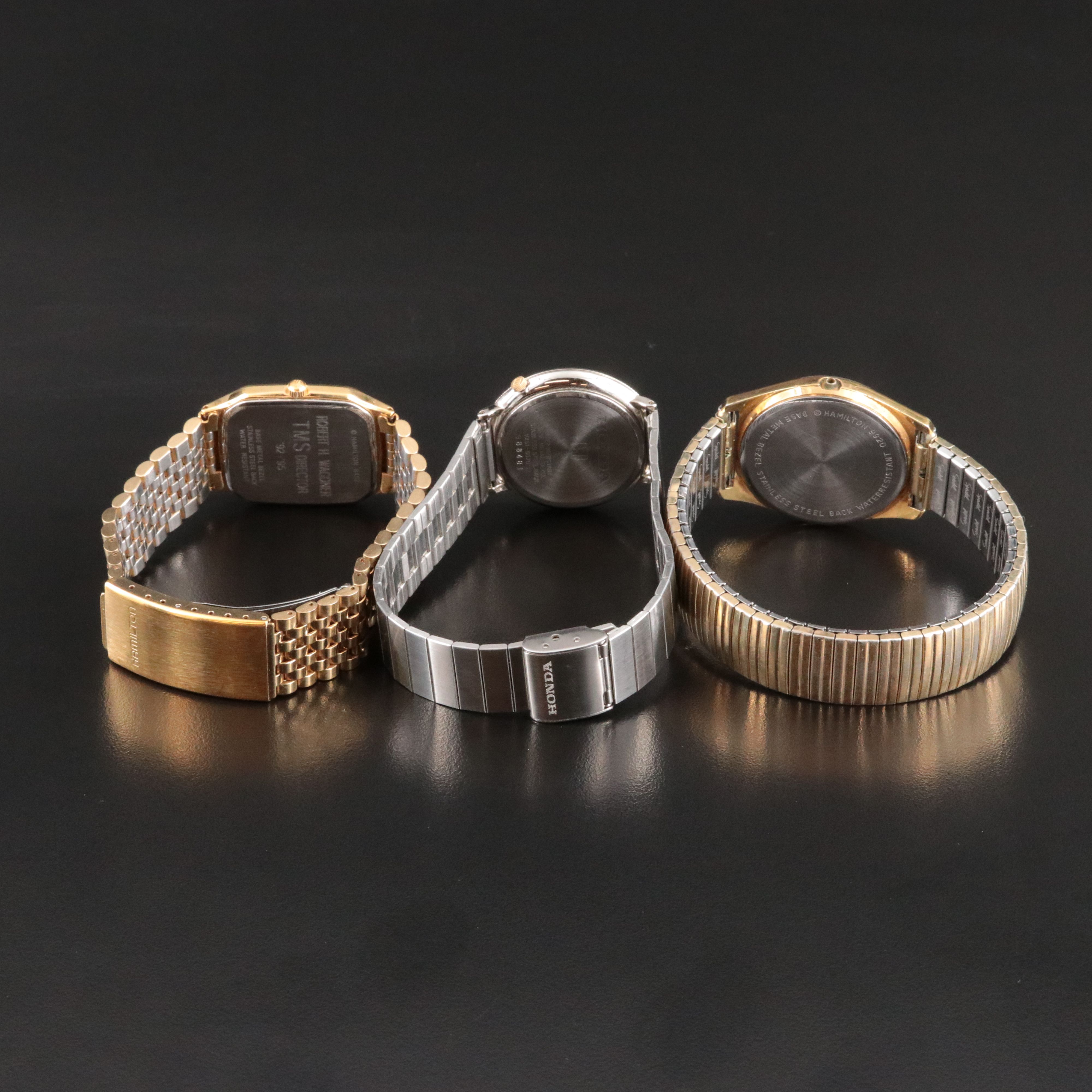 Selection of Quartz and Stem Wind Watches Featuring Hamilton and Honda