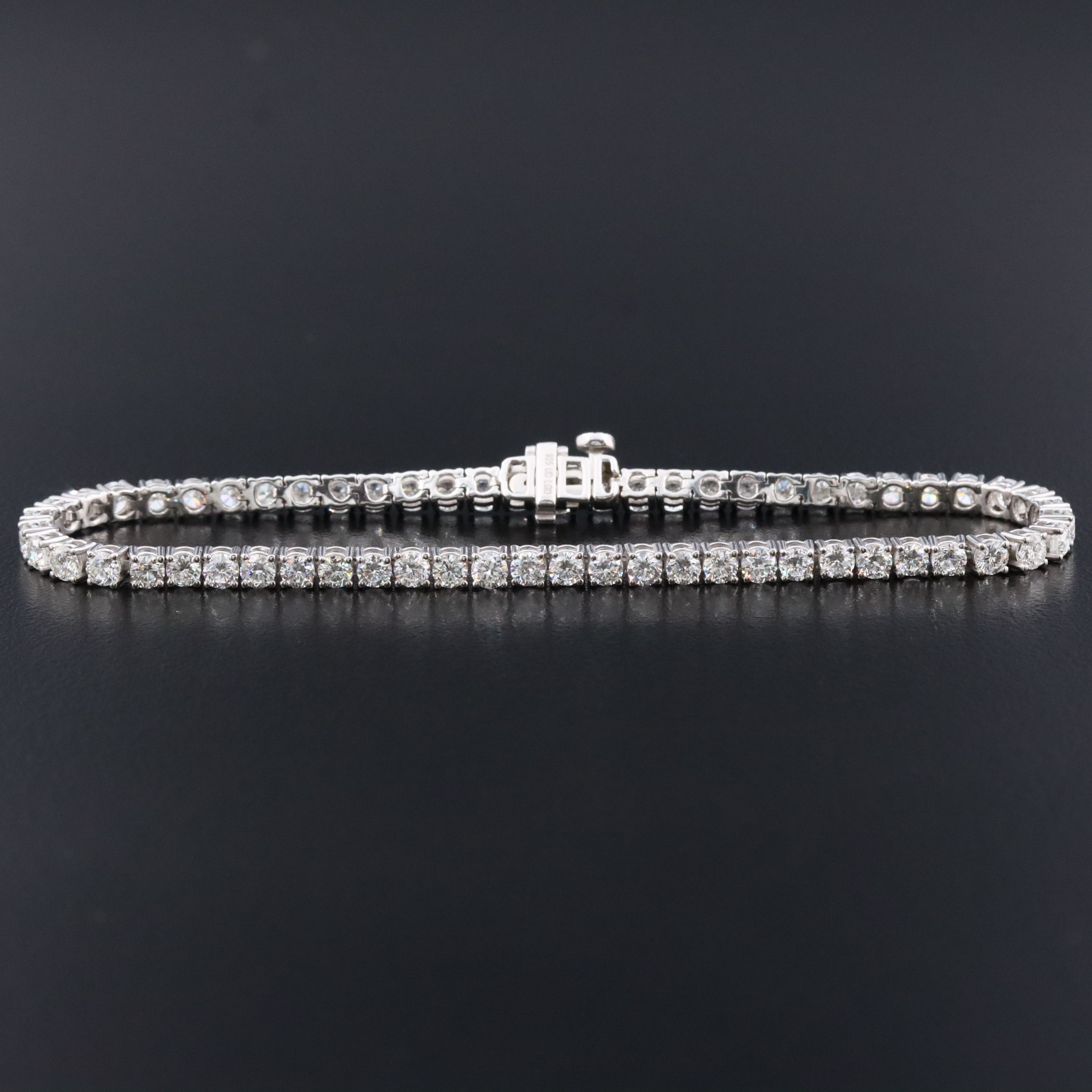 Sterling 5.00 CTW Lab Grown Diamond Line Bracelet