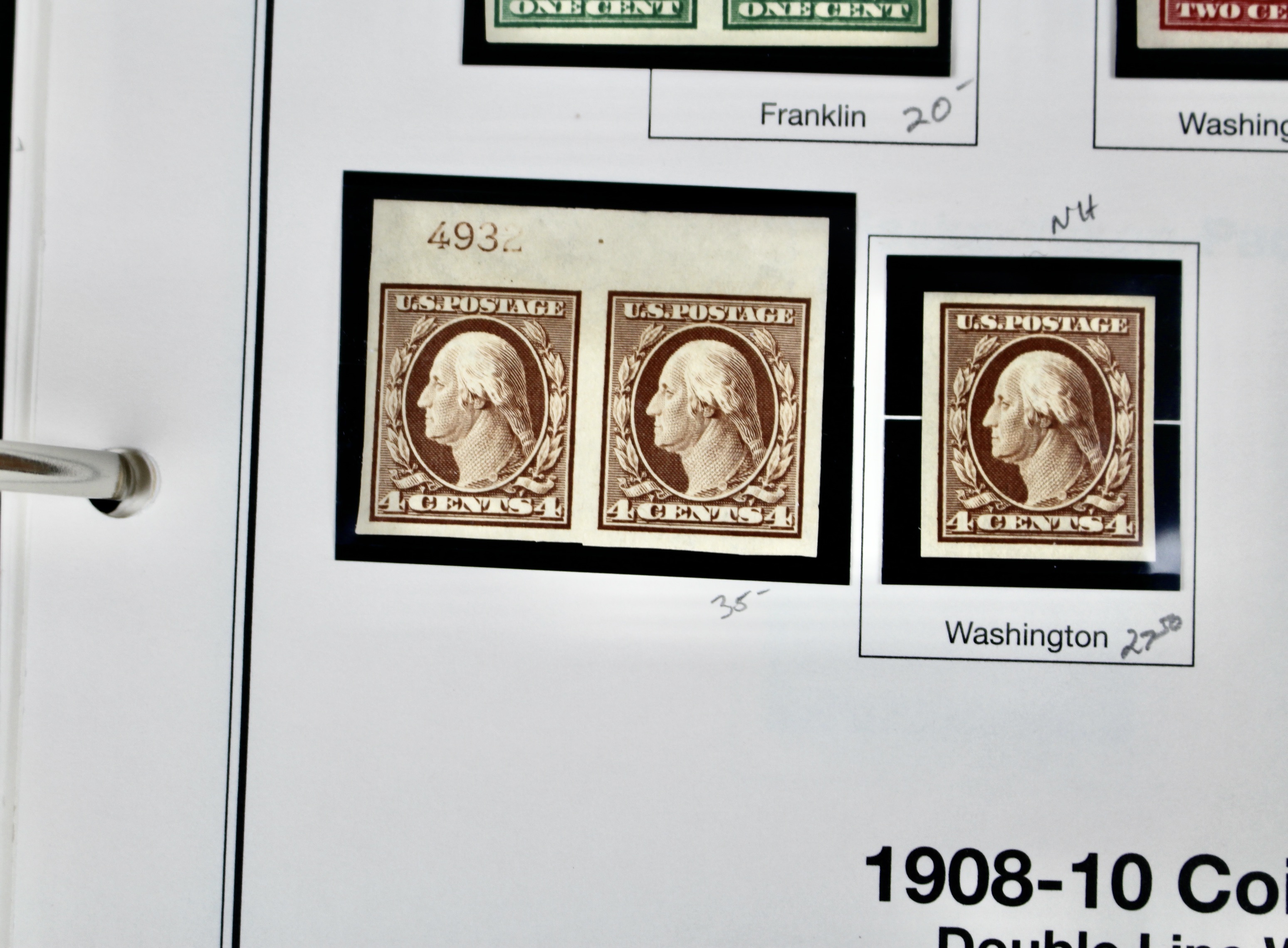 Mint Condition U.S. Postage Stamp Collection, 1908 to 1929