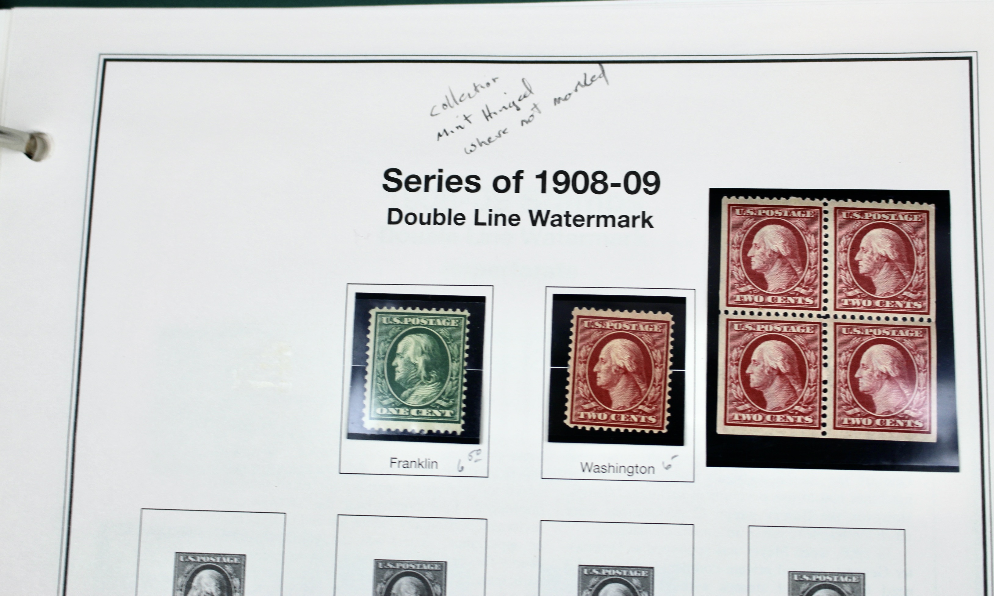 Mint Condition U.S. Postage Stamp Collection, 1908 to 1929