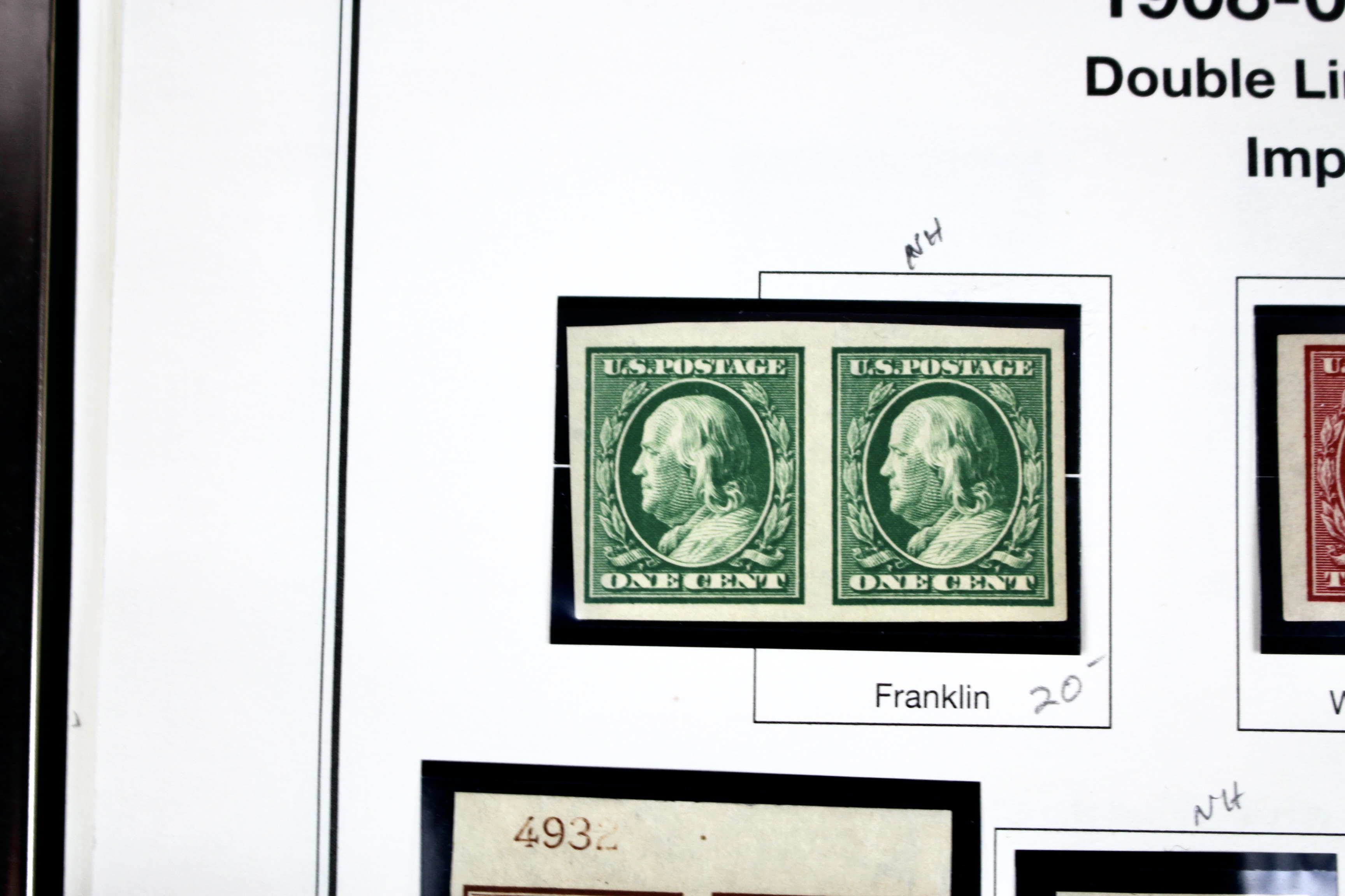 Mint Condition U.S. Postage Stamp Collection, 1908 to 1929