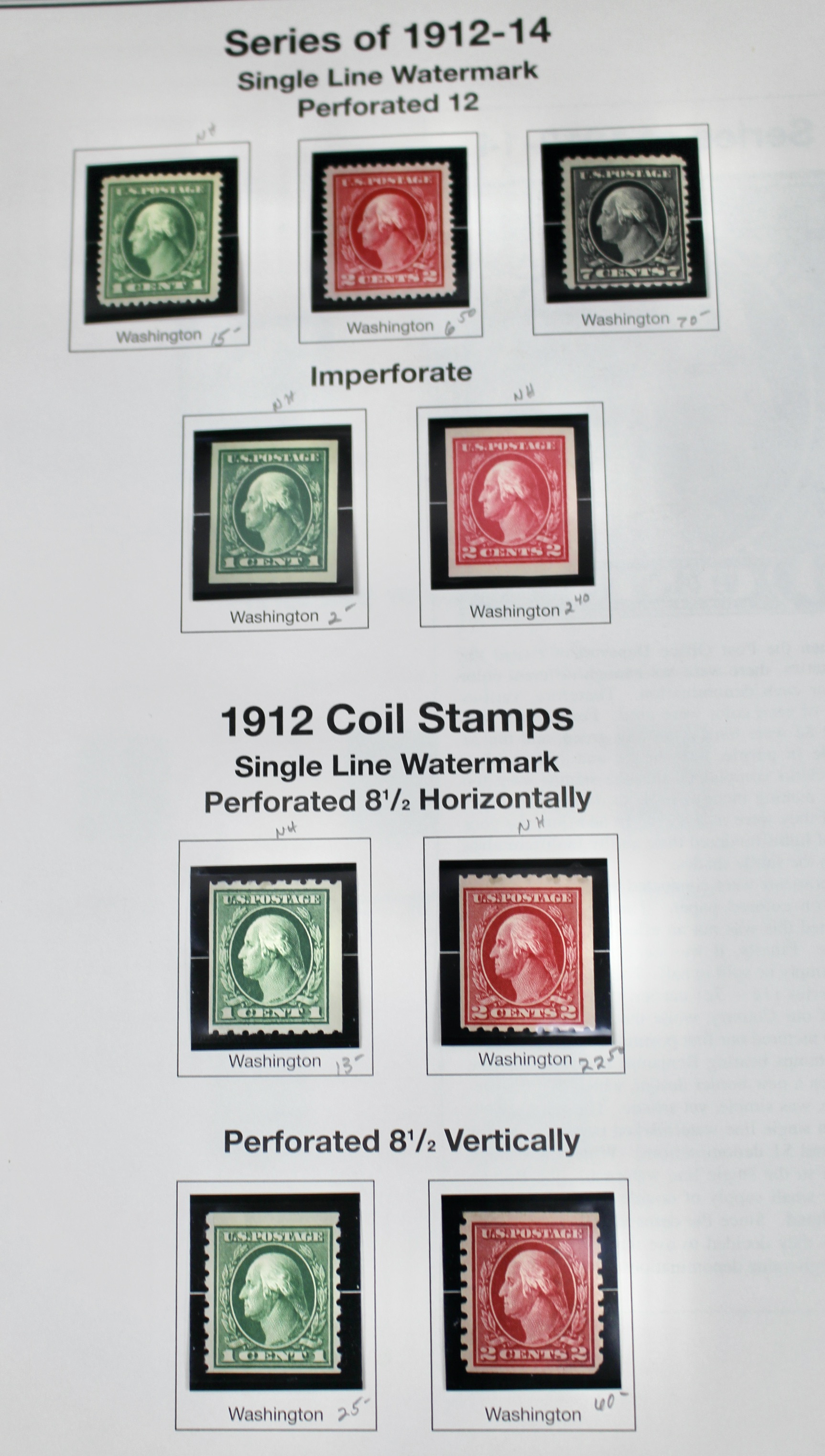 Mint Condition U.S. Postage Stamp Collection, 1908 to 1929