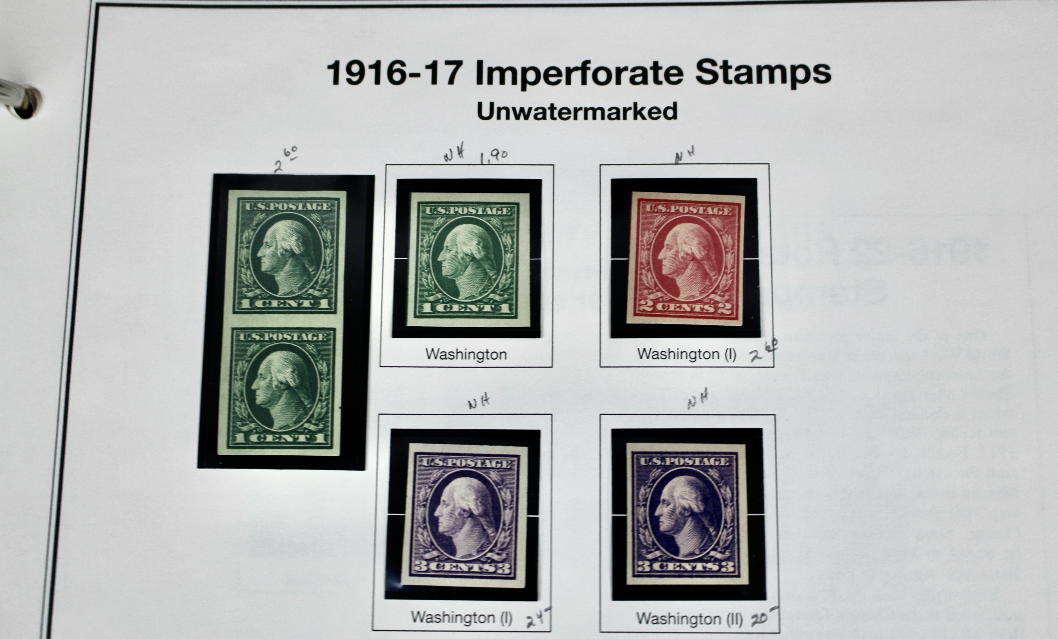 Mint Condition U.S. Postage Stamp Collection, 1908 to 1929