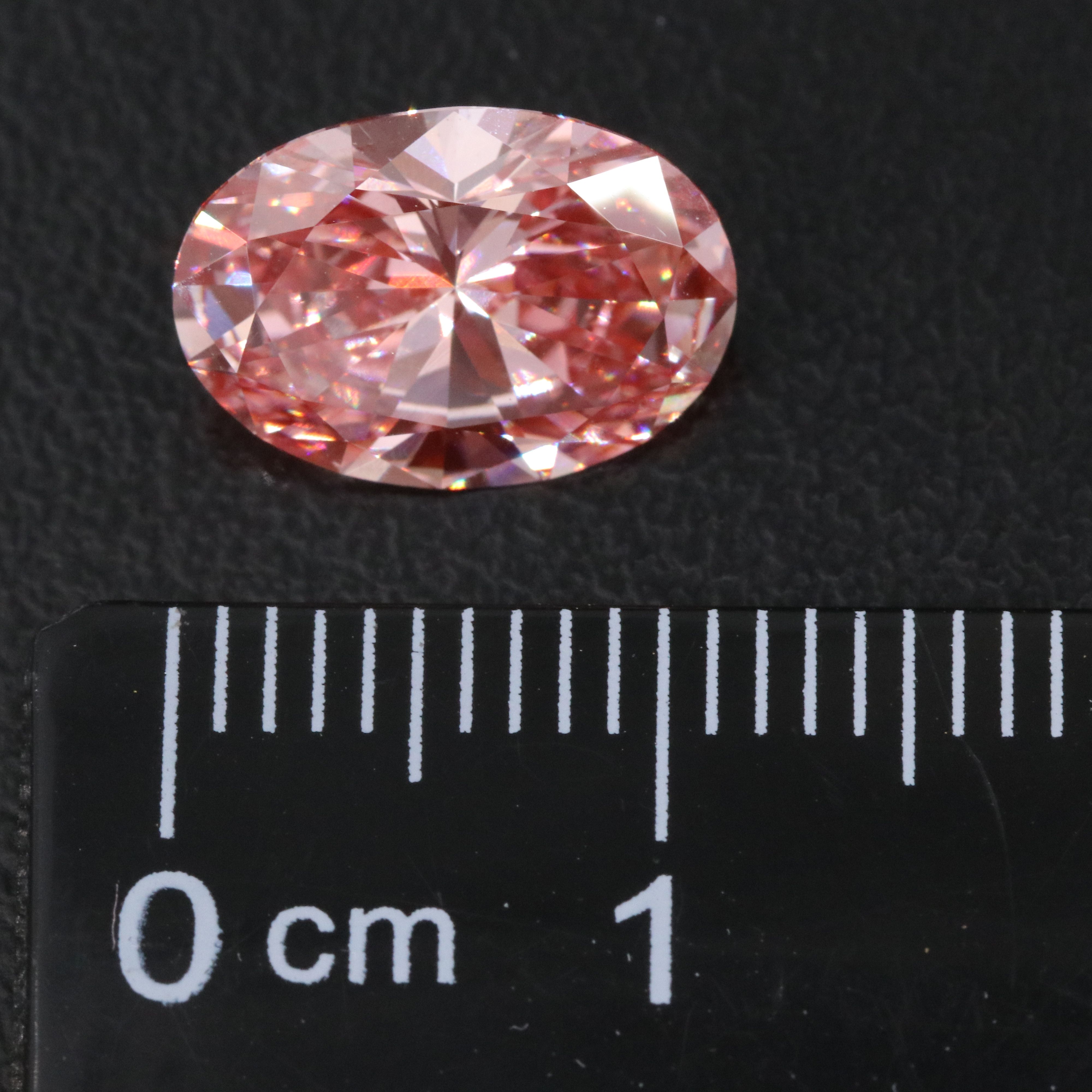 Loose 3.03 CT Lab Grown Fancy Vivid Pink Diamond with IGI Report