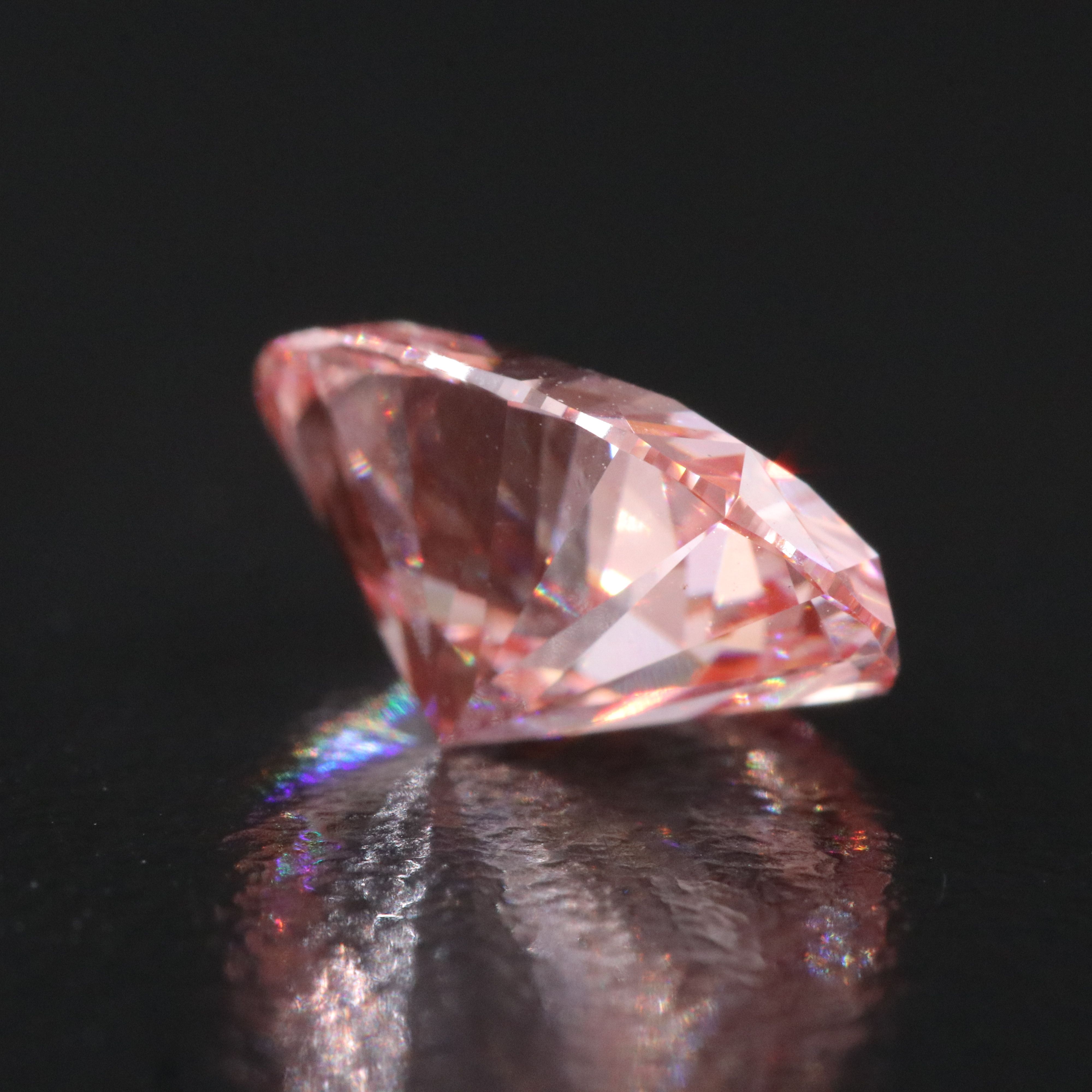 Loose 3.03 CT Lab Grown Fancy Vivid Pink Diamond with IGI Report