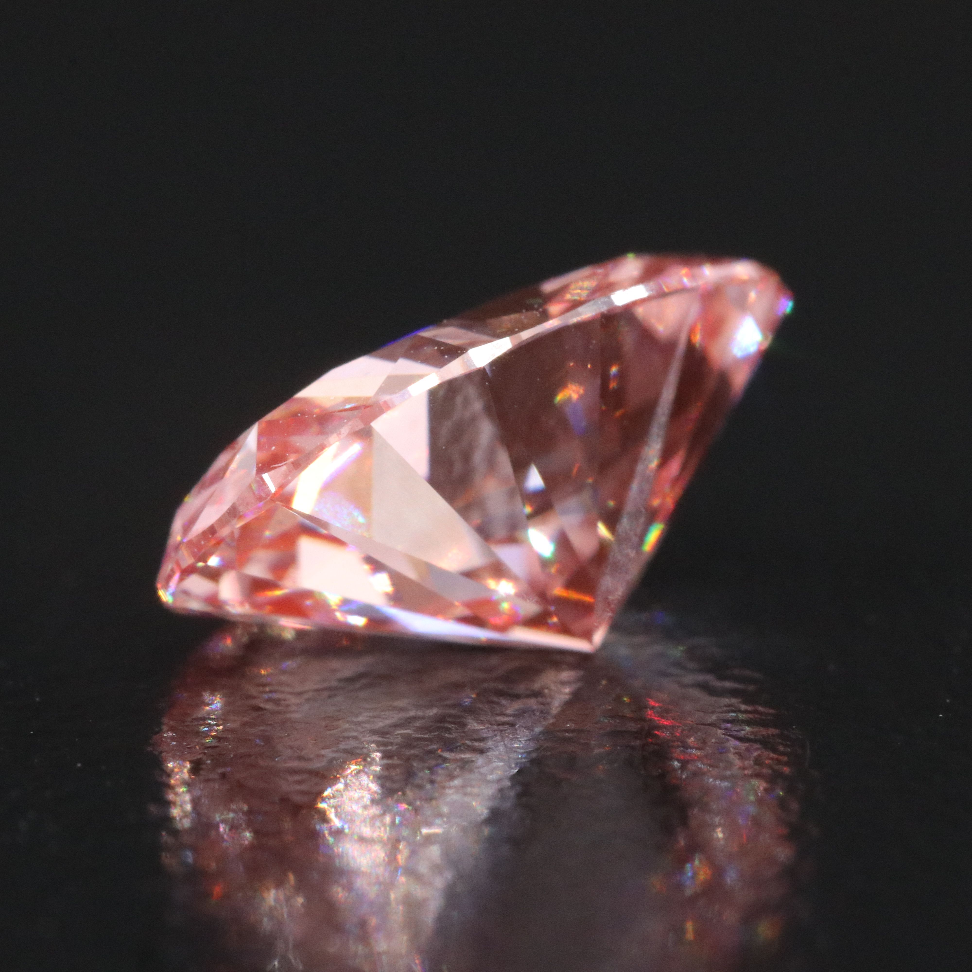 Loose 3.03 CT Lab Grown Fancy Vivid Pink Diamond with IGI Report