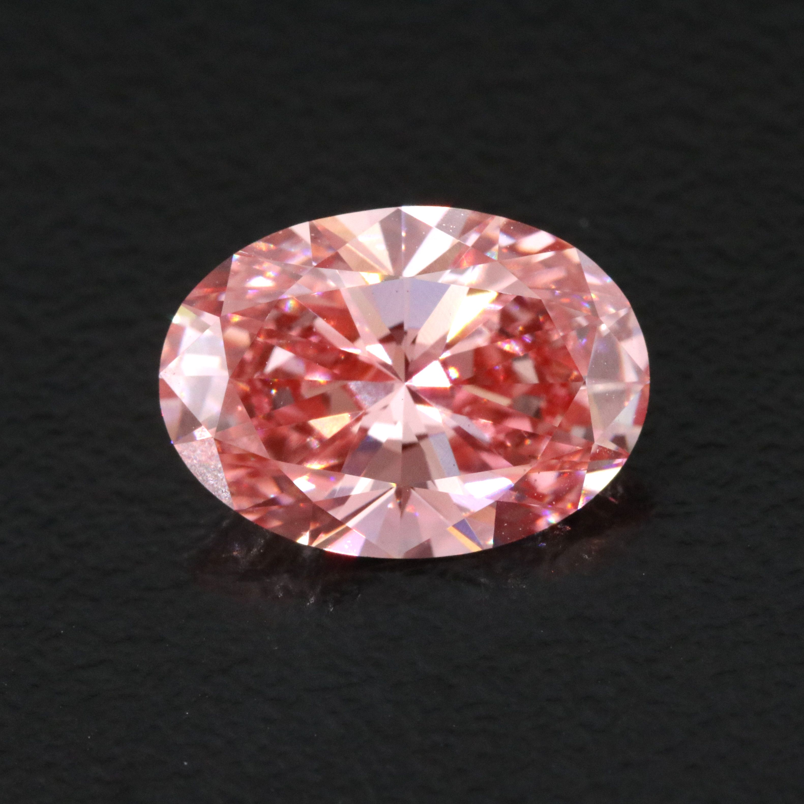 Loose 3.03 CT Lab Grown Fancy Vivid Pink Diamond with IGI Report