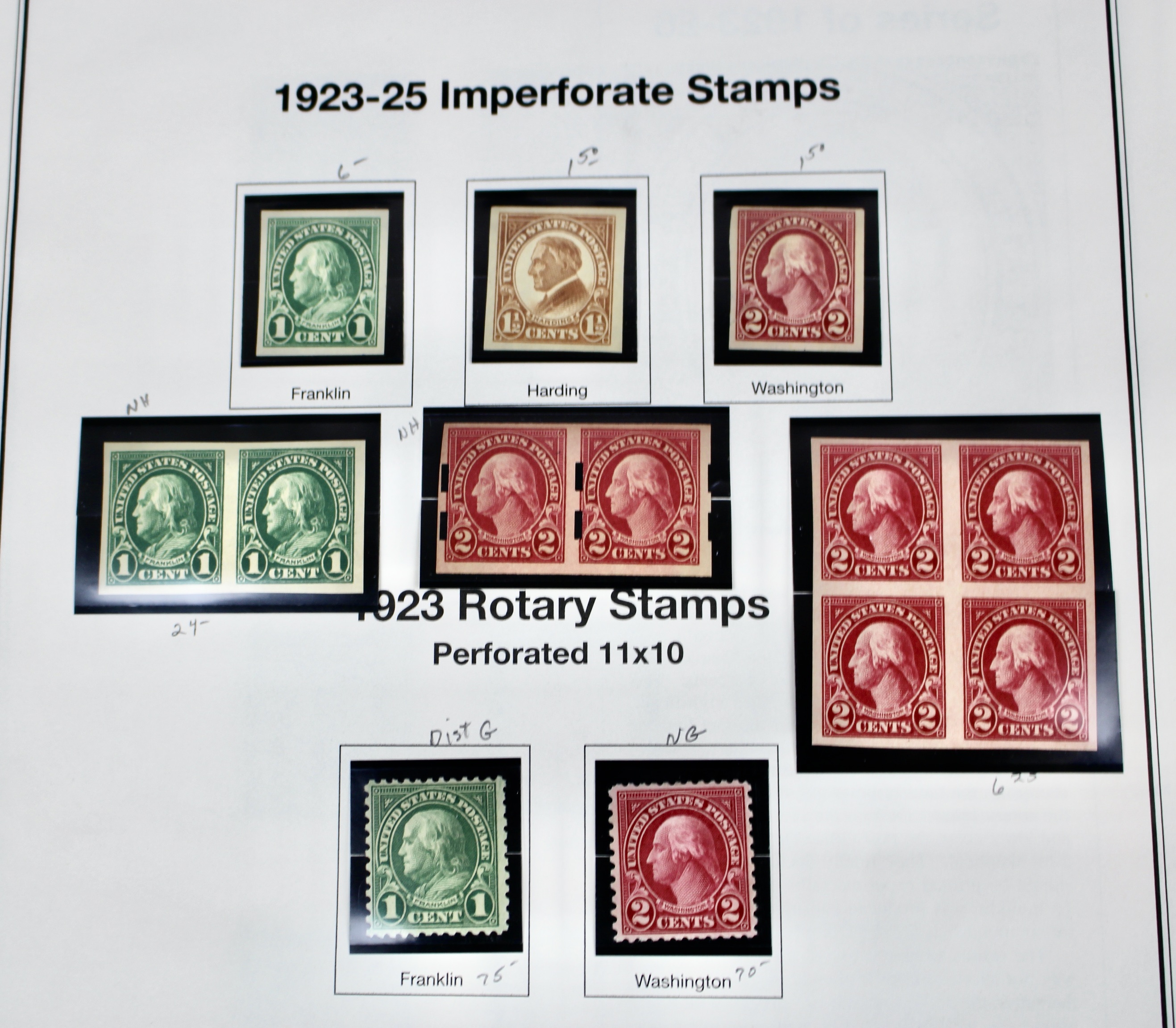 Mint Condition U.S. Postage Stamp Collection, 1908 to 1929