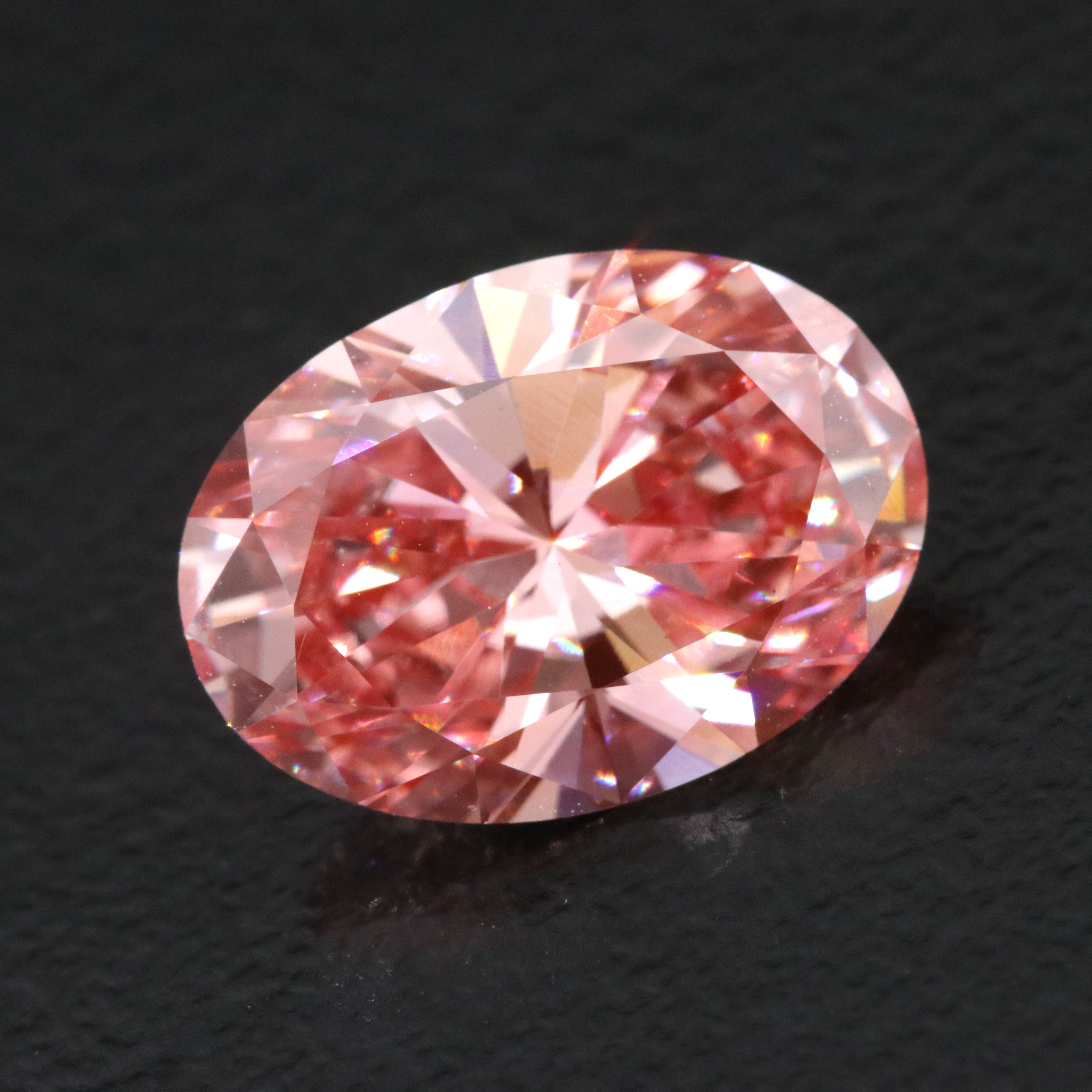 Loose 3.03 CT Lab Grown Fancy Vivid Pink Diamond with IGI Report