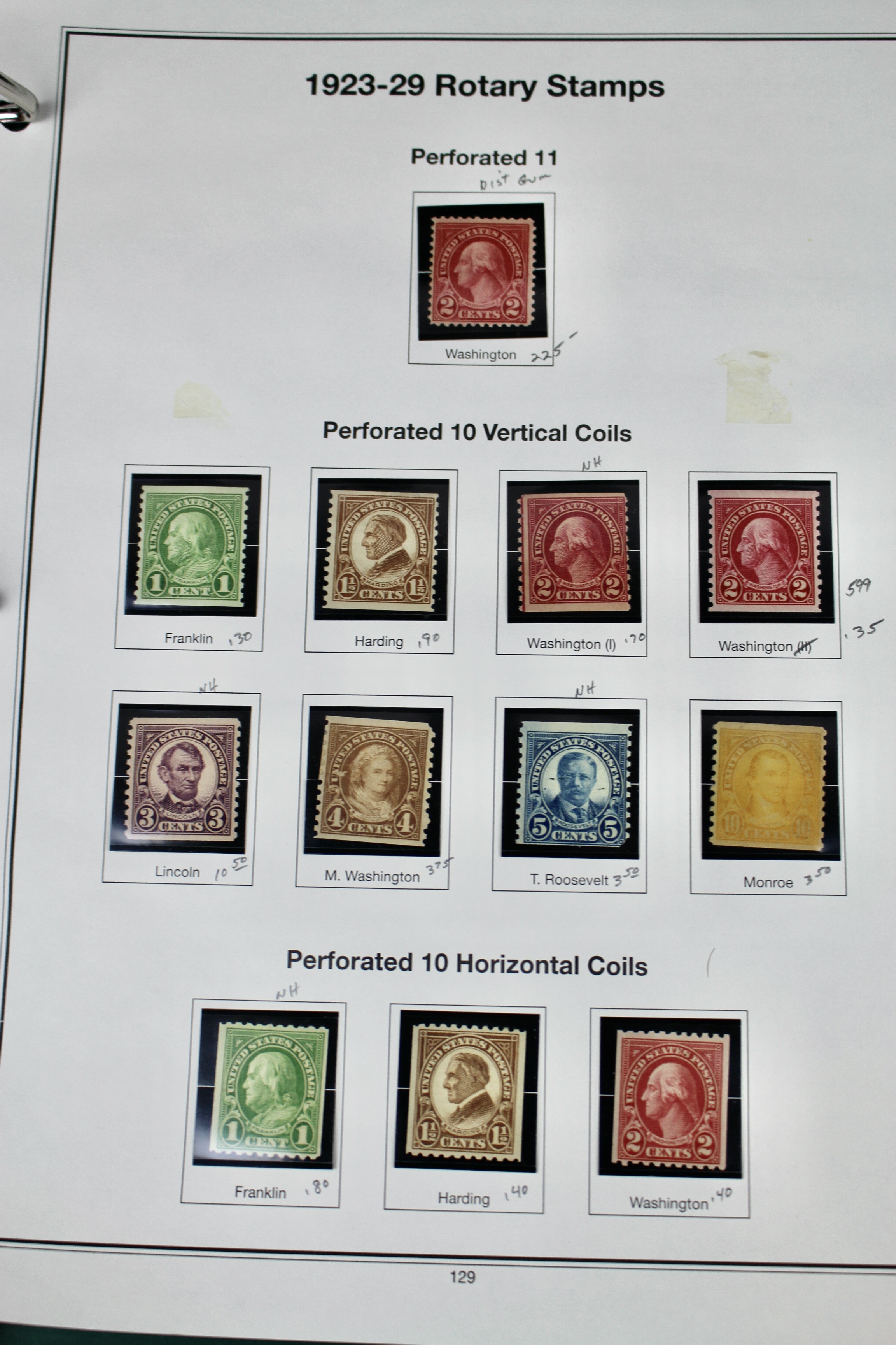 Mint Condition U.S. Postage Stamp Collection, 1908 to 1929