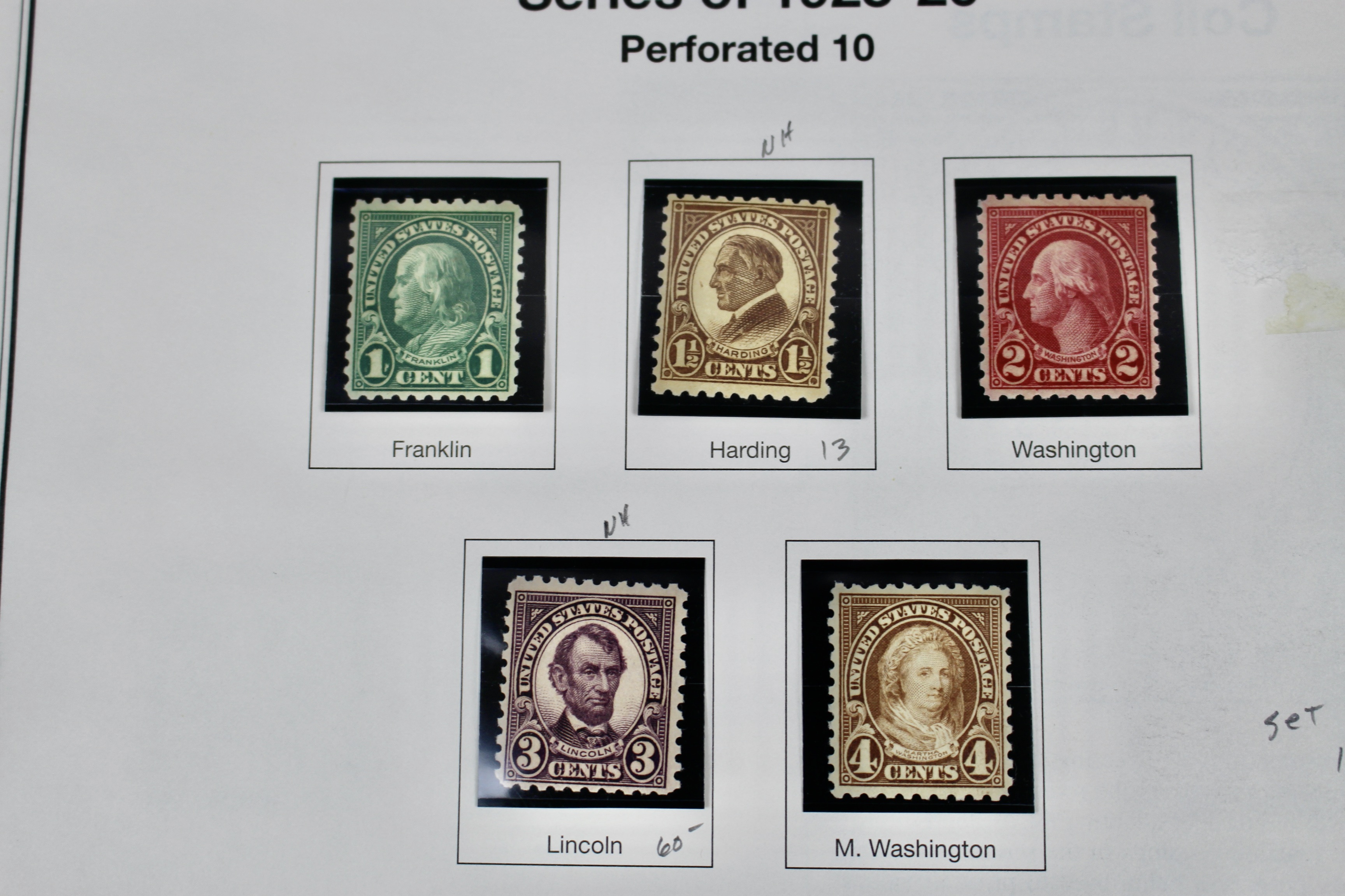 Mint Condition U.S. Postage Stamp Collection, 1908 to 1929