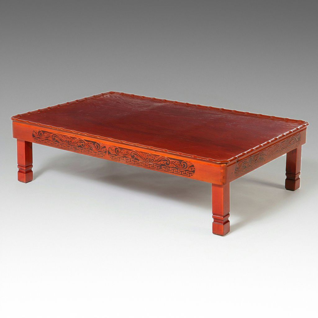 Korean Red Lacquer Folding Soban Table