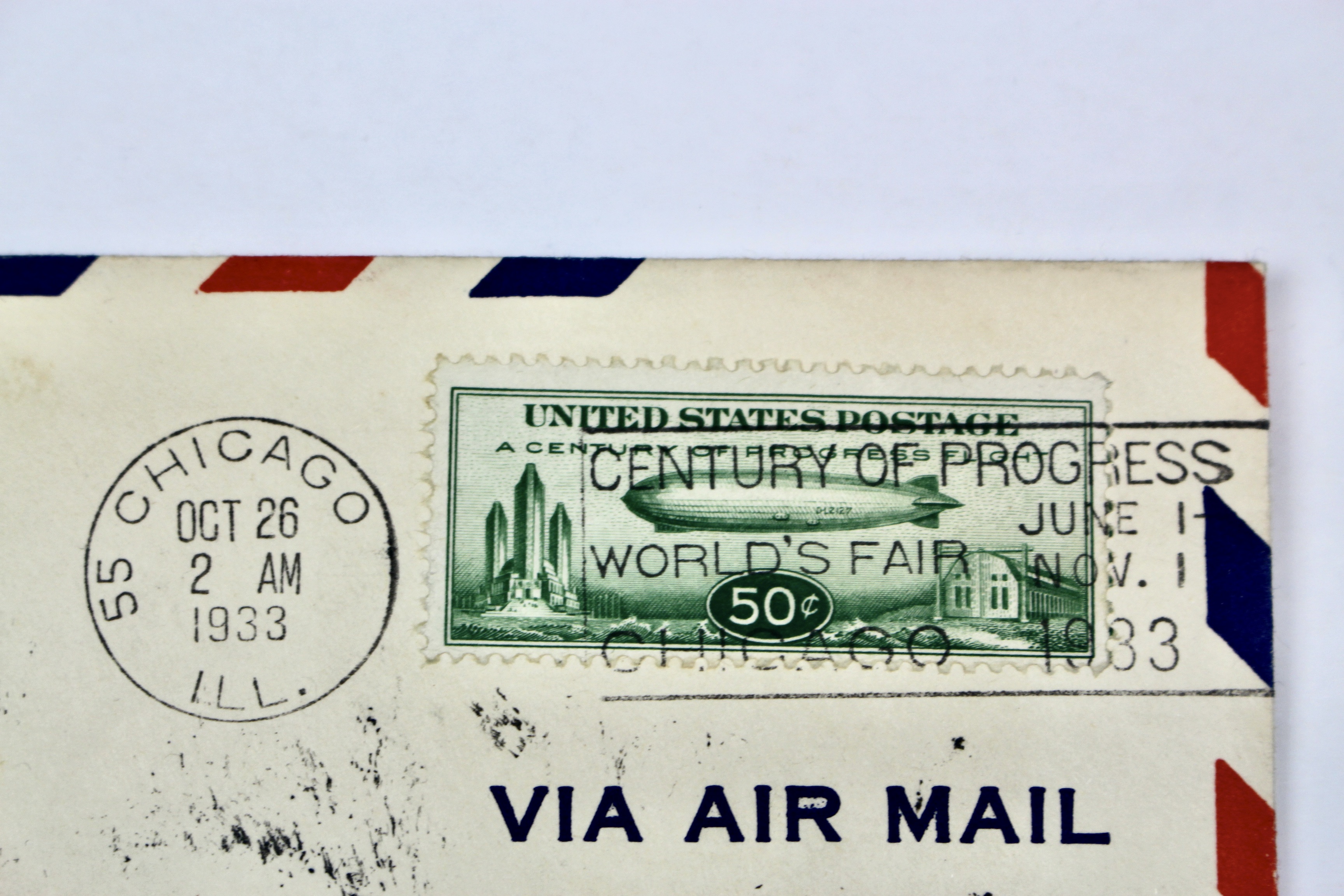1933 Graf Zeppelin "Century of Progress" Postal Cover, with Scott C18