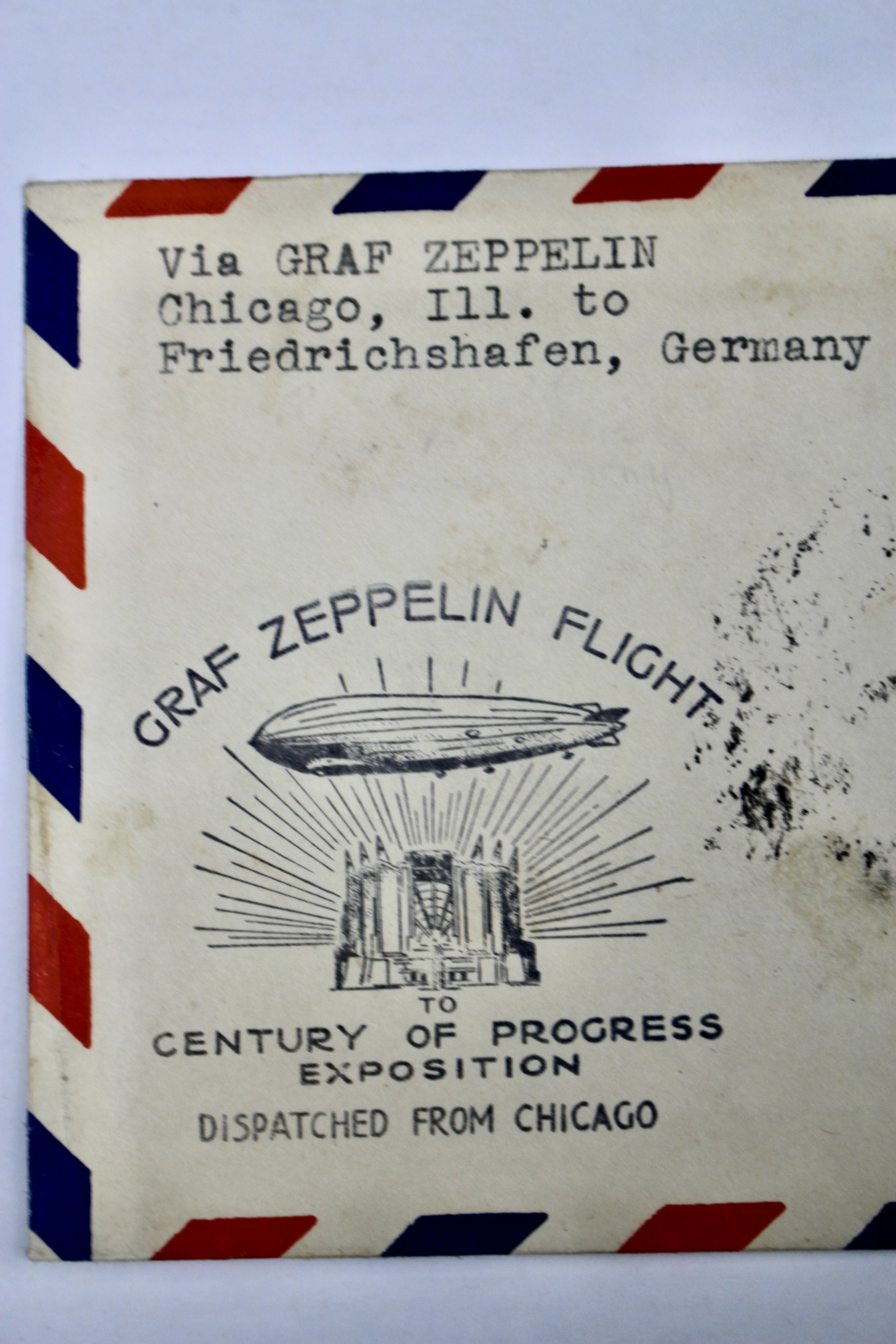 1933 Graf Zeppelin "Century of Progress" Postal Cover, with Scott C18
