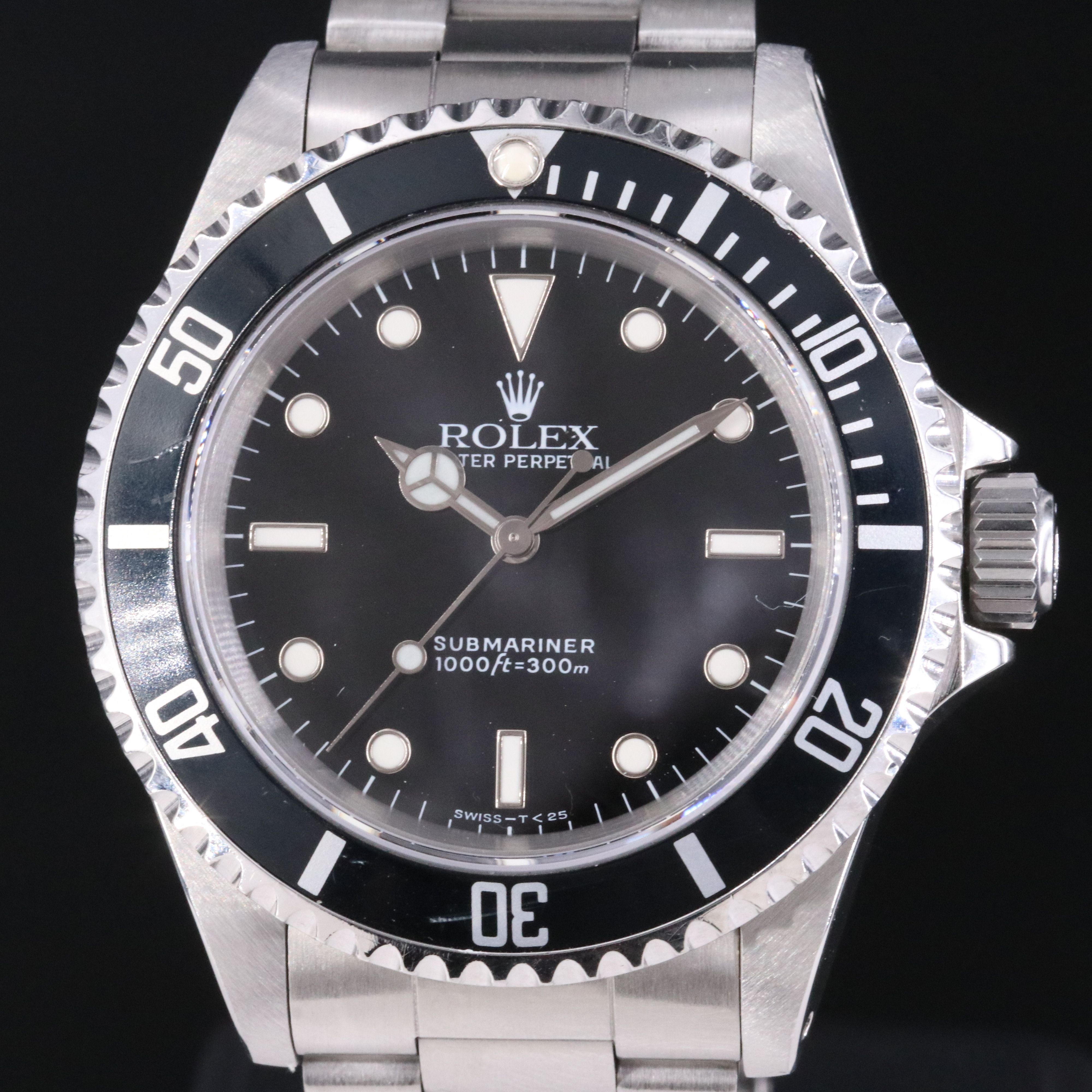 1991 Rolex Submariner St. Steel Black Dial Oyster Bracelet Watch Ref. 14060
