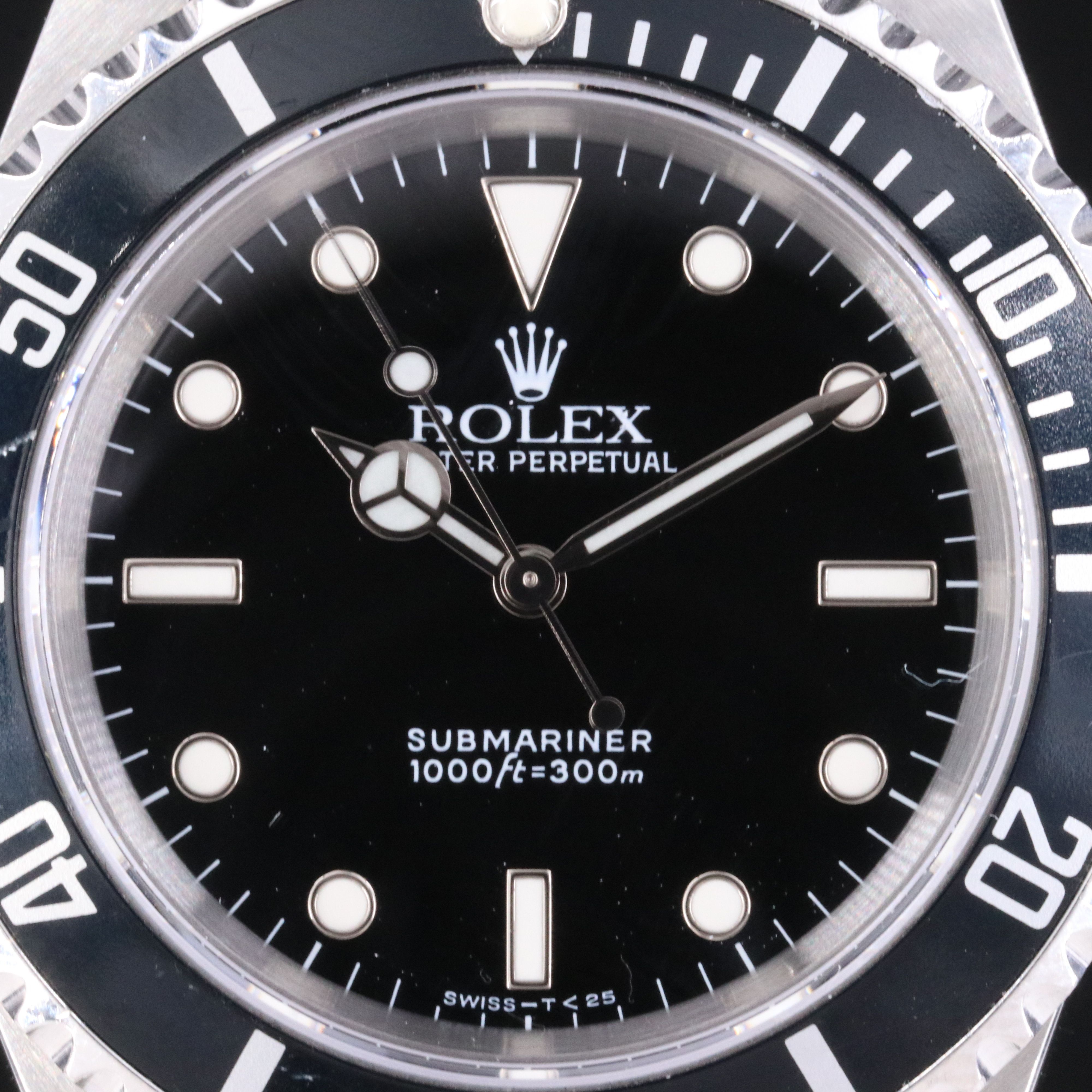 1991 Rolex Submariner St. Steel Black Dial Oyster Bracelet Watch Ref. 14060