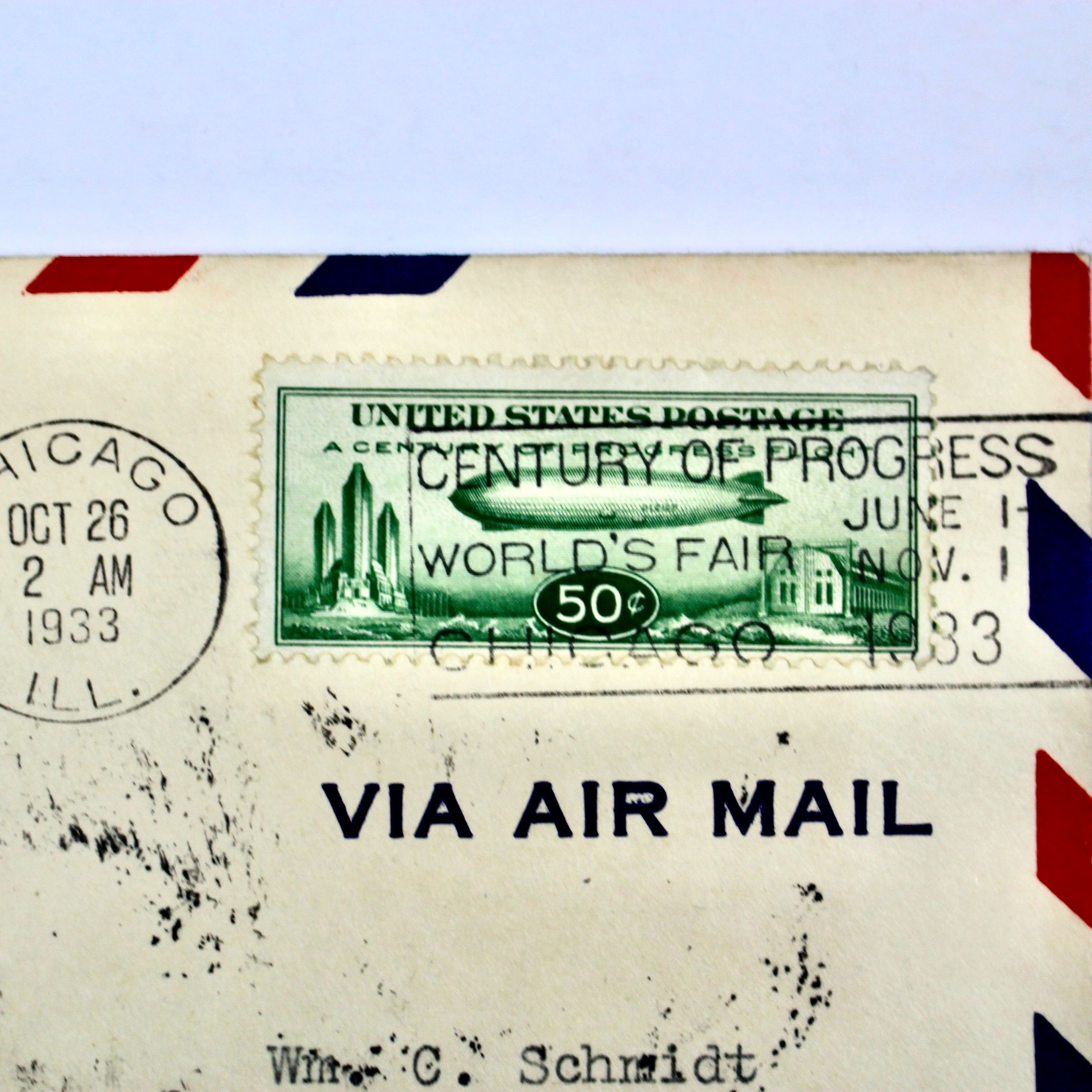 1933 Graf Zeppelin "Century of Progress" Postal Cover, with Scott C18