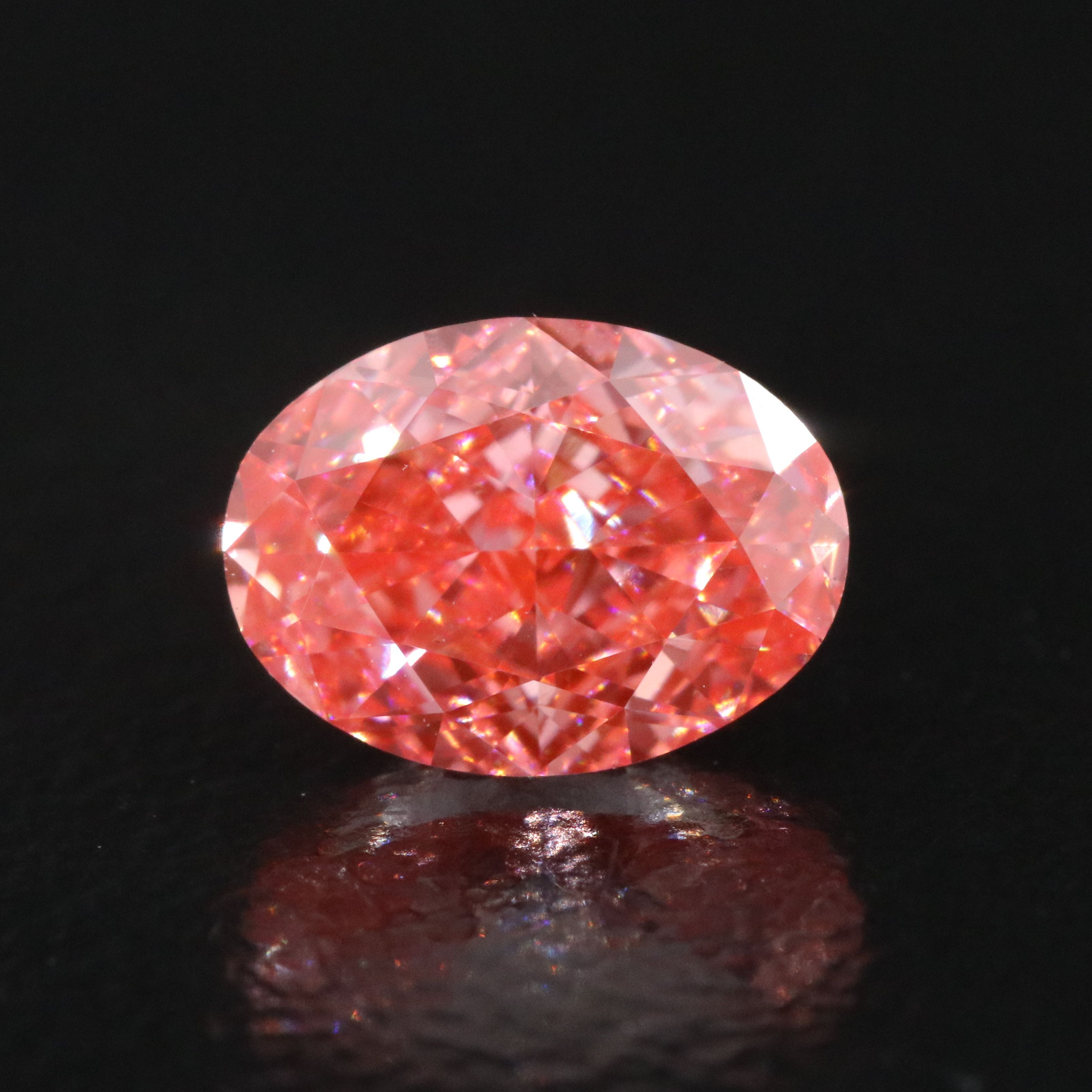 Loose 1.08 CT Lab Grown Fancy Vivid Pink Diamond with IGI Report